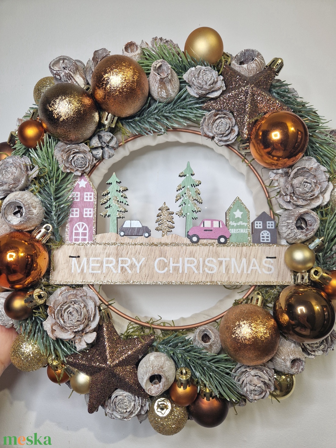 Karácsonyi ajtódísz kopogtató  - karácsony - adventi díszek - adventi ajtódísz - Meska.hu