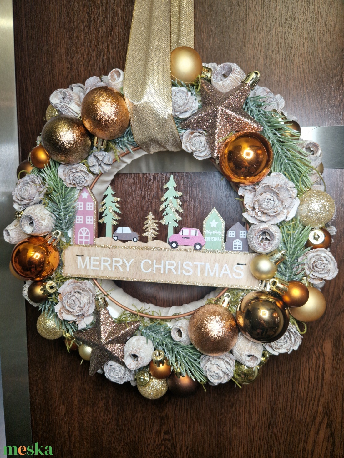 Karácsonyi ajtódísz kopogtató  - karácsony - adventi díszek - adventi ajtódísz - Meska.hu