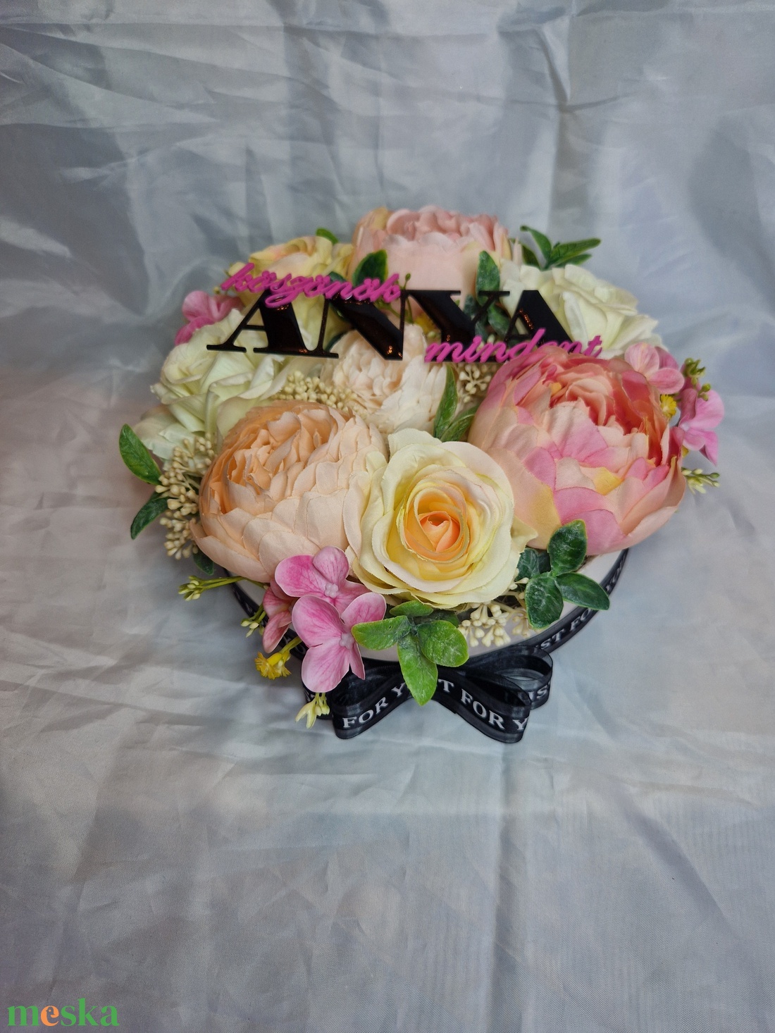 Szülőköszöntő virág box - esküvő - emlék & ajándék - szülőköszöntő ajándék - Meska.hu