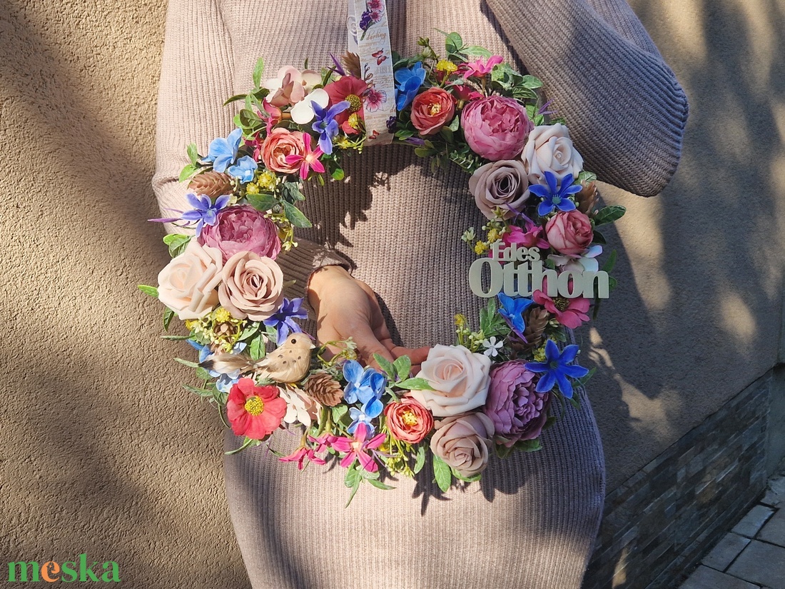 Nyári őszi ajtódísz, kopogtató, virágkoszorú - otthon & életmód - dekoráció - ajtó- és ablak dekoráció - ajtódísz & kopogtató - Meska.hu