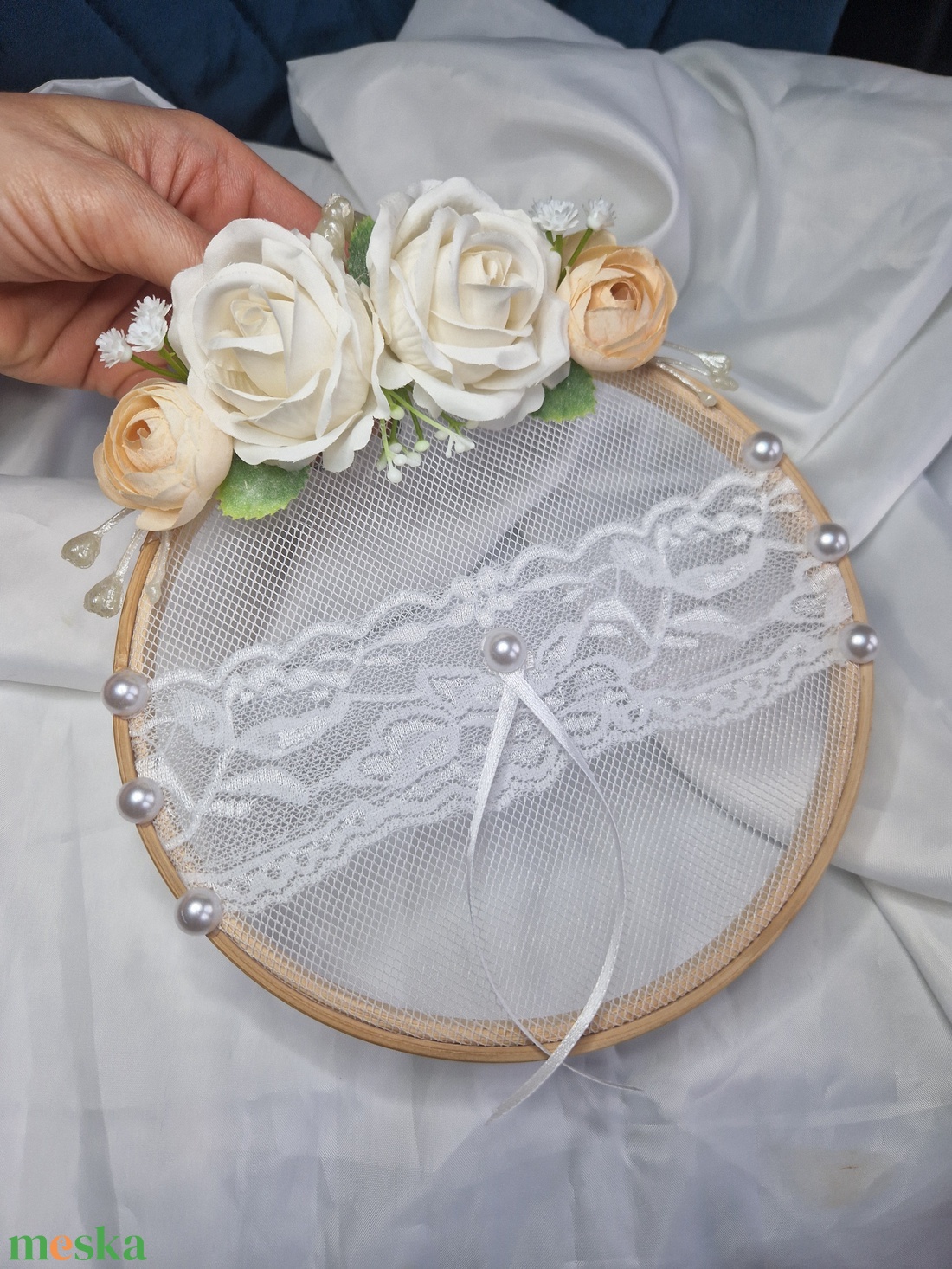 Gyűrűtartó keret,  gyűrűpárna, esküvőre, fotózáshoz  - esküvő - kiegészítők - gyűrűtartó & gyűrűpárna - Meska.hu