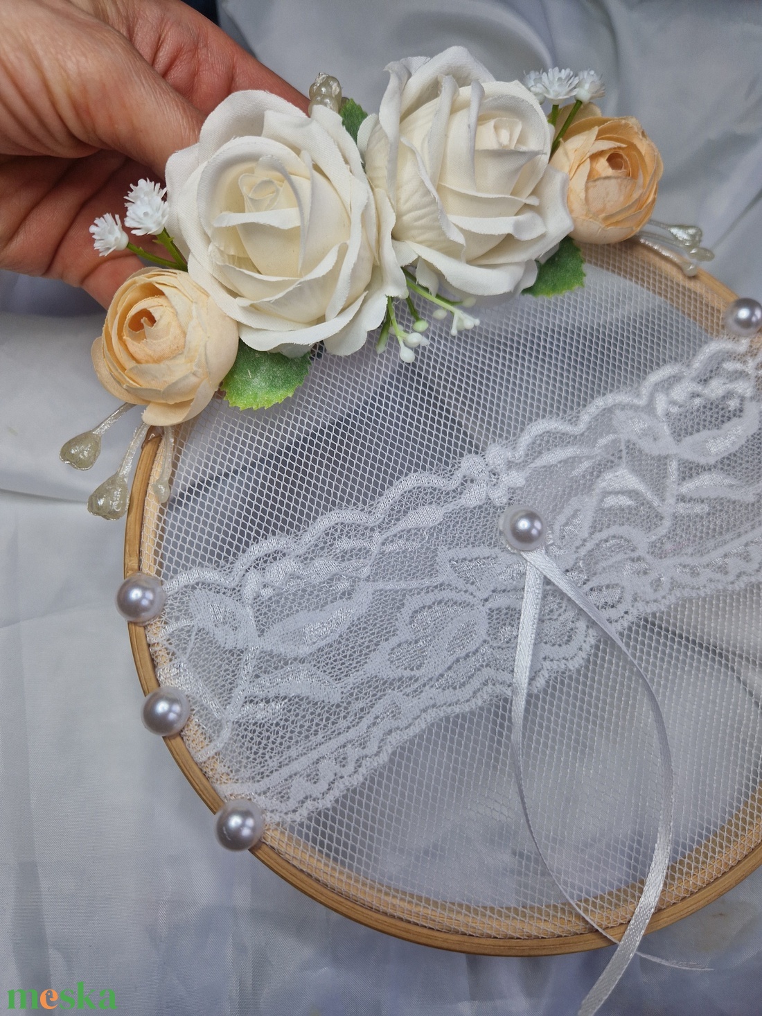 Gyűrűtartó keret,  gyűrűpárna, esküvőre, fotózáshoz  - esküvő - kiegészítők - gyűrűtartó & gyűrűpárna - Meska.hu