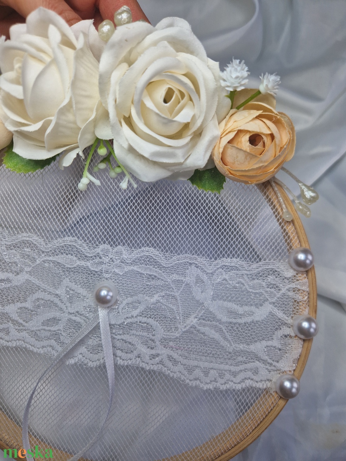 Gyűrűtartó keret,  gyűrűpárna, esküvőre, fotózáshoz  - esküvő - kiegészítők - gyűrűtartó & gyűrűpárna - Meska.hu