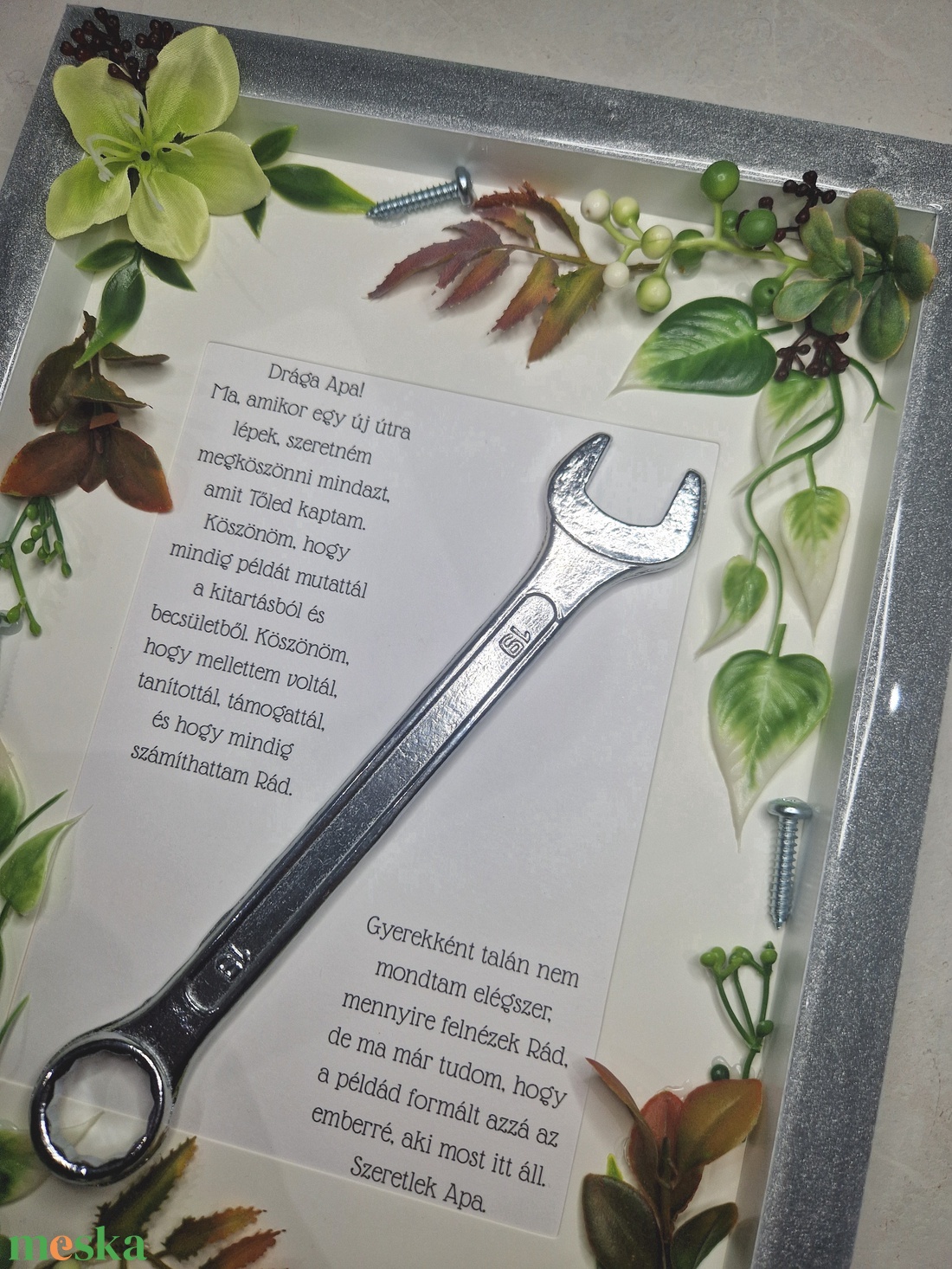 Autumn esküvői, szülőköszöntő epoxy kerettel szerszámmal - esküvő - emlék & ajándék - szülőköszöntő ajándék - Meska.hu