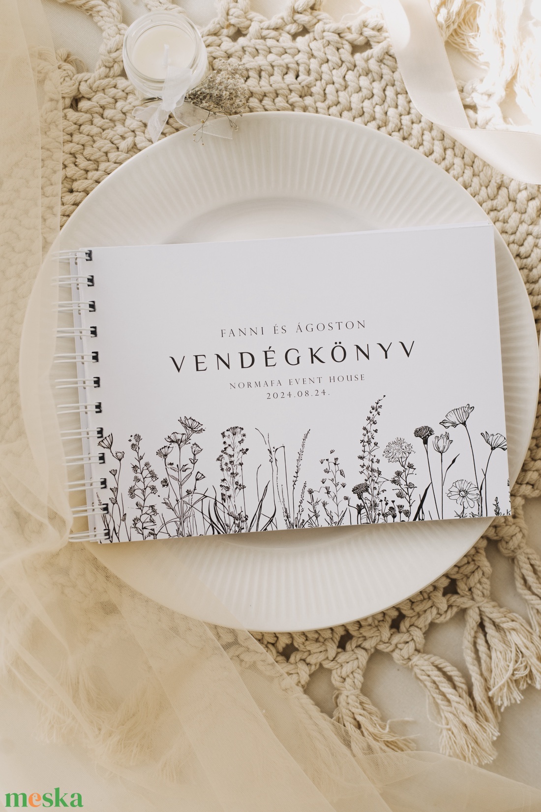 Minimál esküvői vendégkönyv, emlékkönyv - esküvő - emlék & ajándék - vendégkönyv - Meska.hu