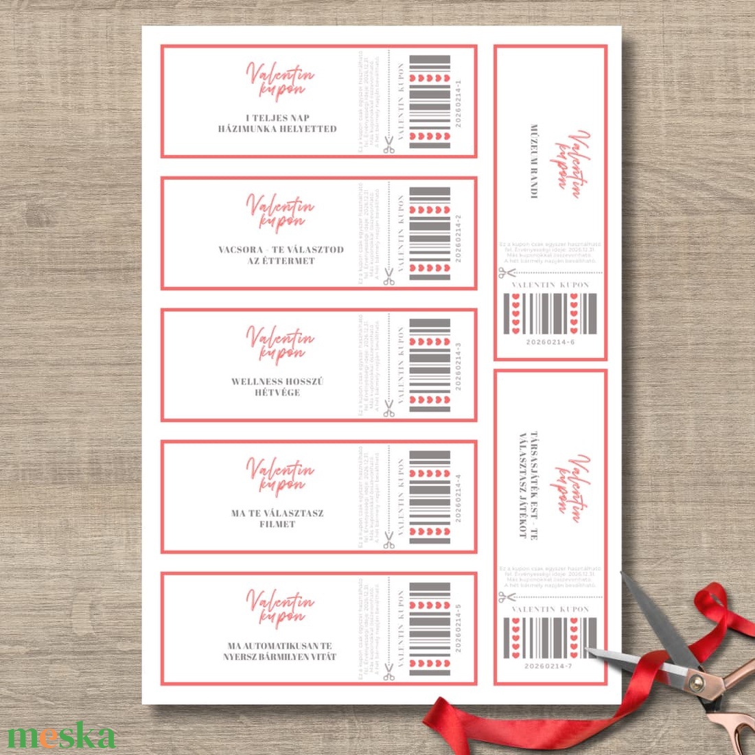 Letölthető Valentin- napi kuponfüzet - személyre szabható feliratokkal - művészet - grafika & illusztráció - digitális - Meska.hu