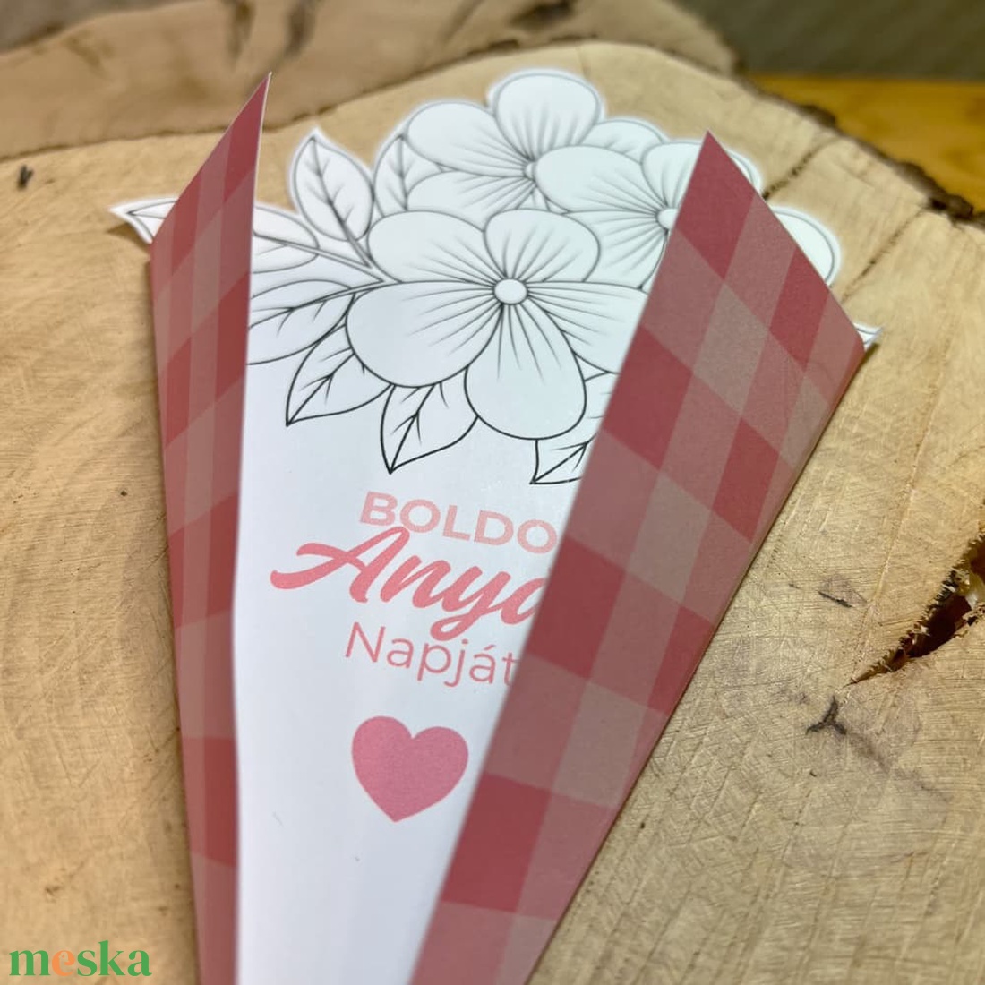 Anyák napi virágcsokor formájú színező - digitális, letölthető - művészet - grafika & illusztráció - digitális - Meska.hu