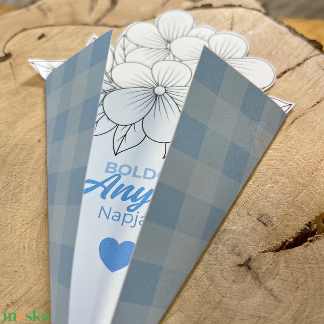 Anyák napi virágcsokor formájú színező (kék) - digitális, letölthető - művészet - grafika & illusztráció - digitális - Meska.hu