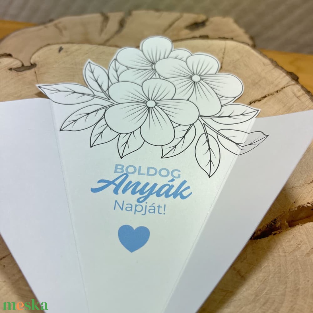 Anyák napi virágcsokor formájú színező (kék) - digitális, letölthető - művészet - grafika & illusztráció - digitális - Meska.hu