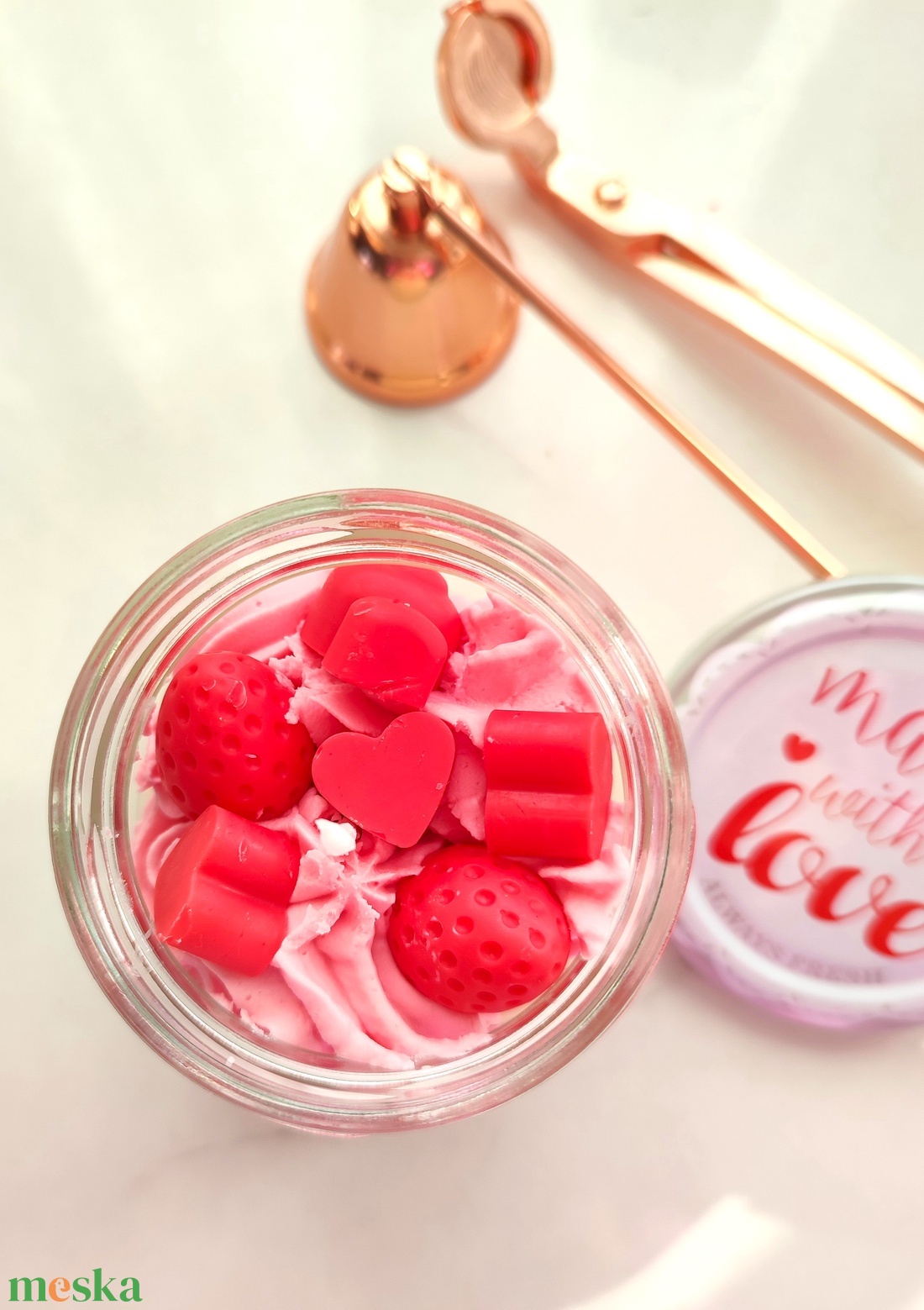 Eper shake - otthon & életmód - gyertya, illat, aroma - gyertya - Meska.hu