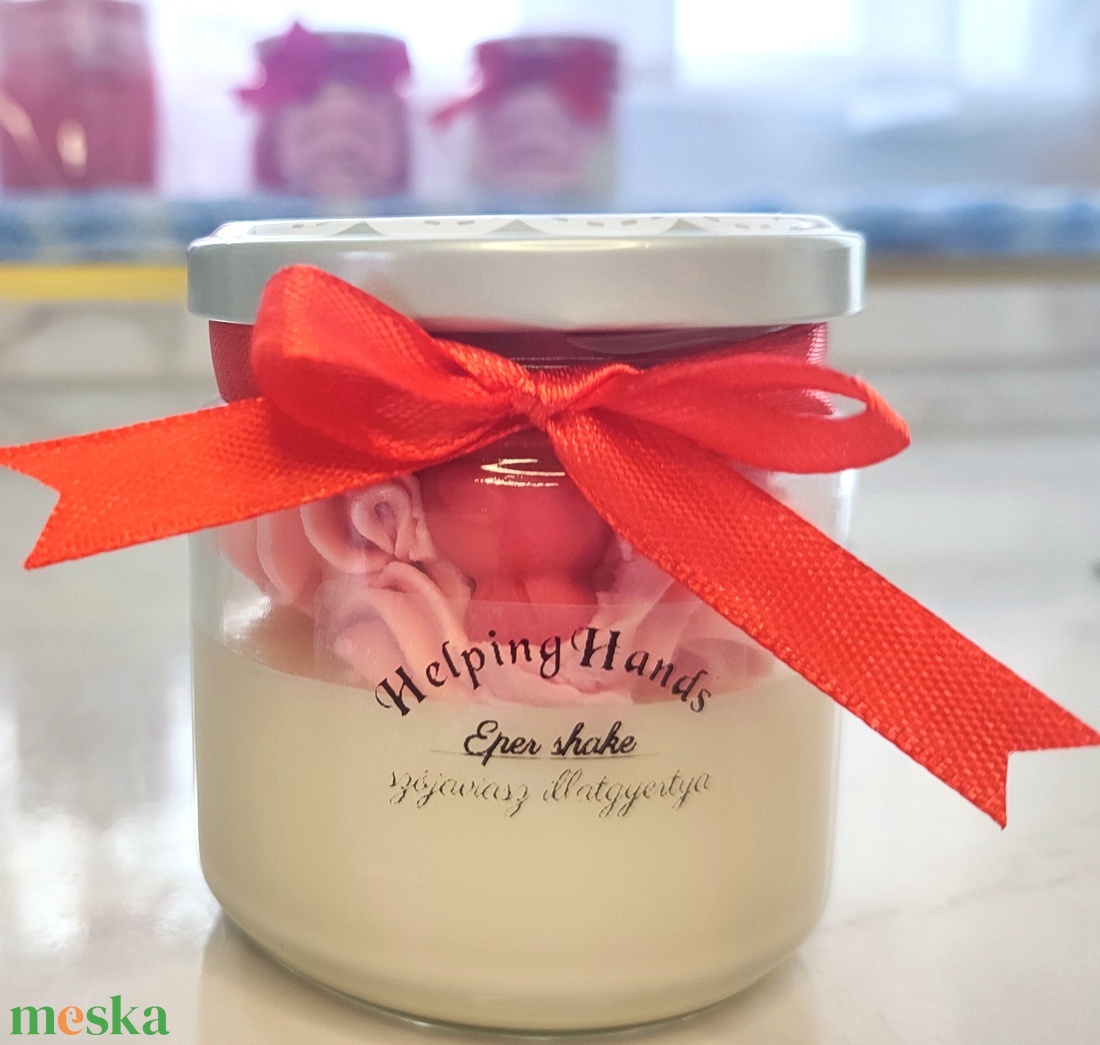 Eper shake - otthon & életmód - gyertya, illat, aroma - gyertya - Meska.hu