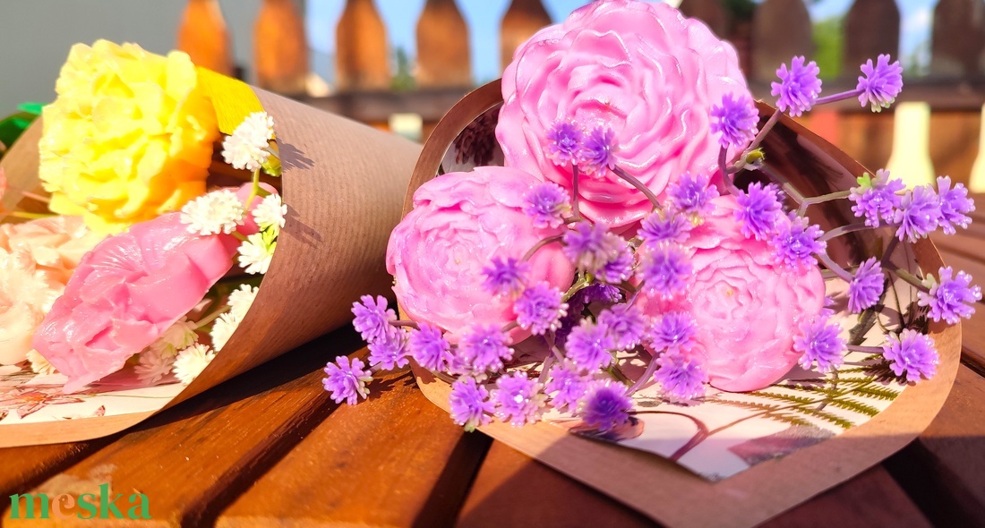 Peony - bazsarózsa csokor - otthon & életmód - gyertya, illat, aroma - gyertya - Meska.hu