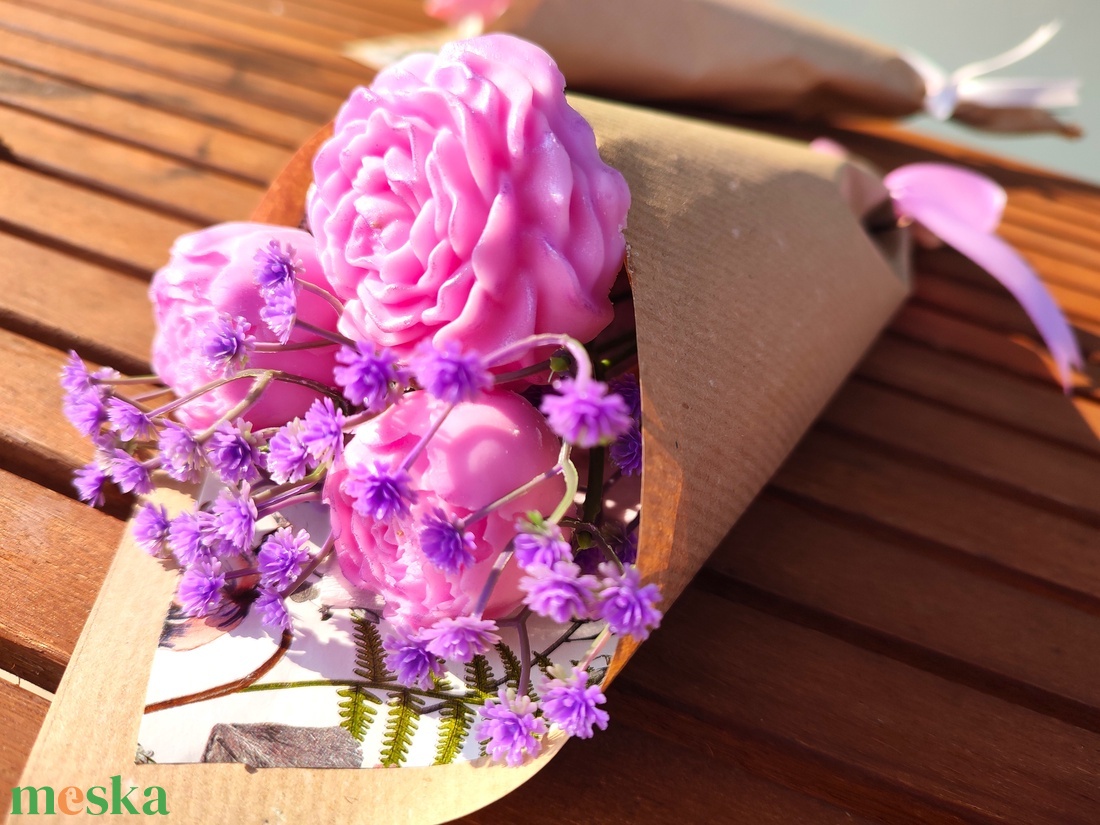 Peony - bazsarózsa csokor - otthon & életmód - gyertya, illat, aroma - gyertya - Meska.hu
