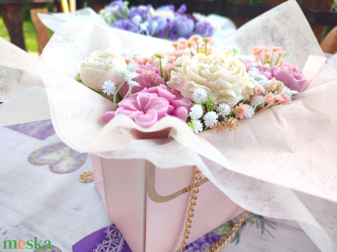 Pastell rose box - otthon & életmód - gyertya, illat, aroma - gyertya - Meska.hu