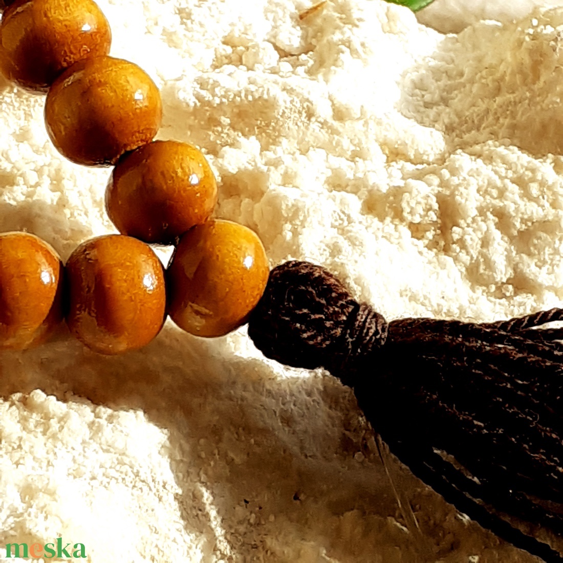 Gyömbér fa mala karkötő  a belső stabilitásért - otthon & életmód - dekoráció - spiritualitás - mala - Meska.hu