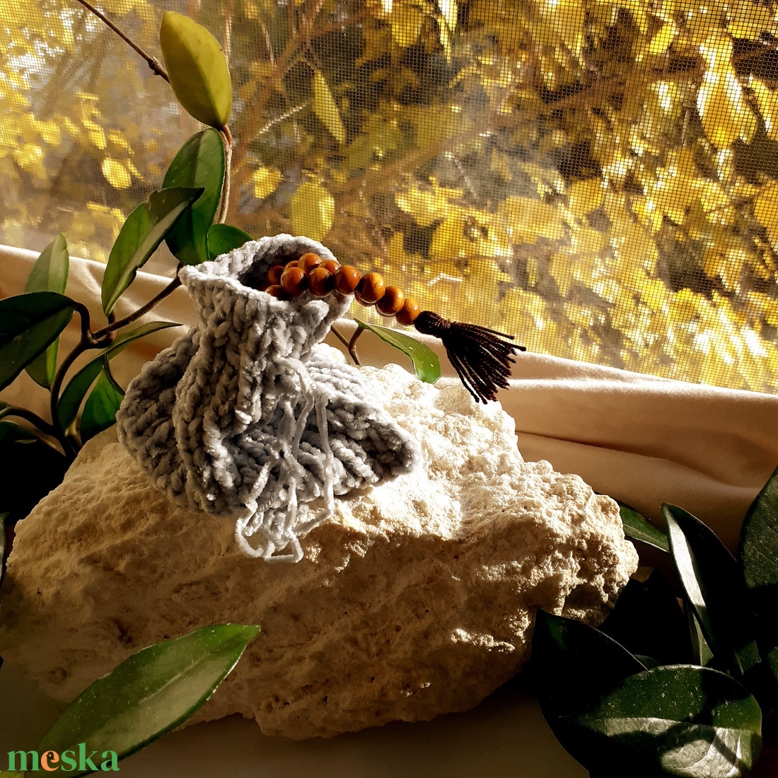 Gyömbér fa mala karkötő  a belső stabilitásért - otthon & életmód - dekoráció - spiritualitás - mala - Meska.hu