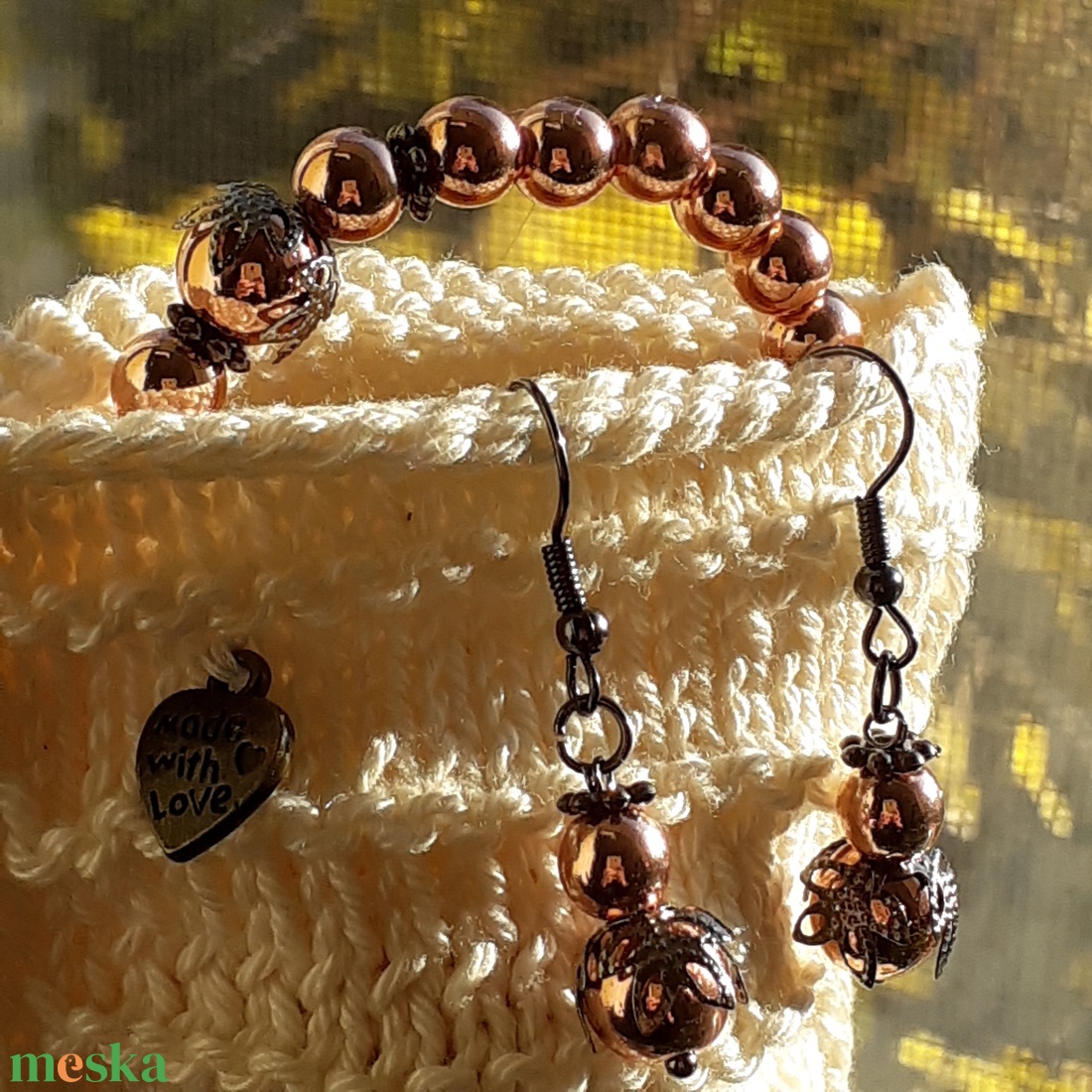 Fényfonat  kézzel kötött-horgolt pamut ékszerzsák - ékszer - ékszertartó - ékszerdoboz - Meska.hu