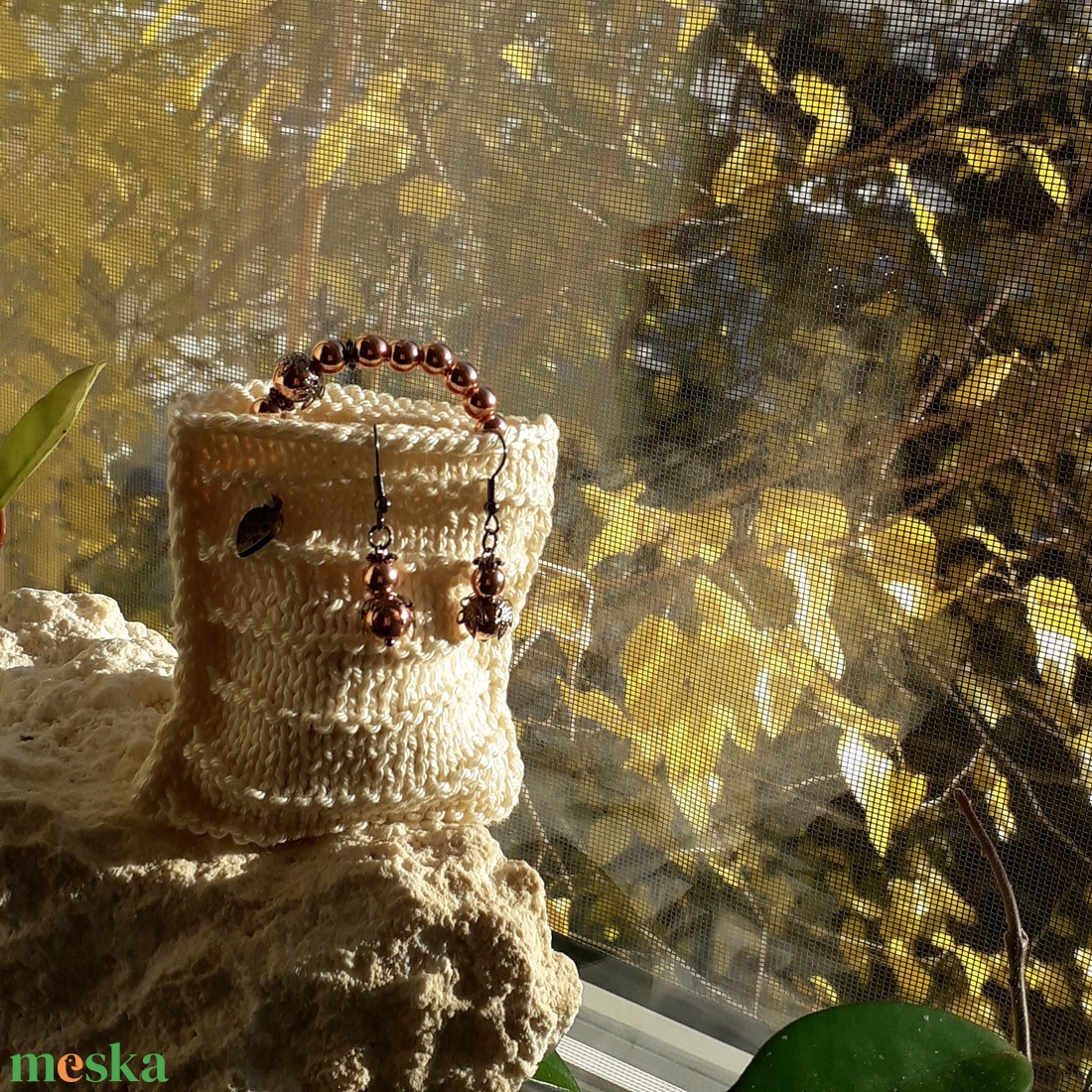 Fényfonat  kézzel kötött-horgolt pamut ékszerzsák - ékszer - ékszertartó - ékszerdoboz - Meska.hu