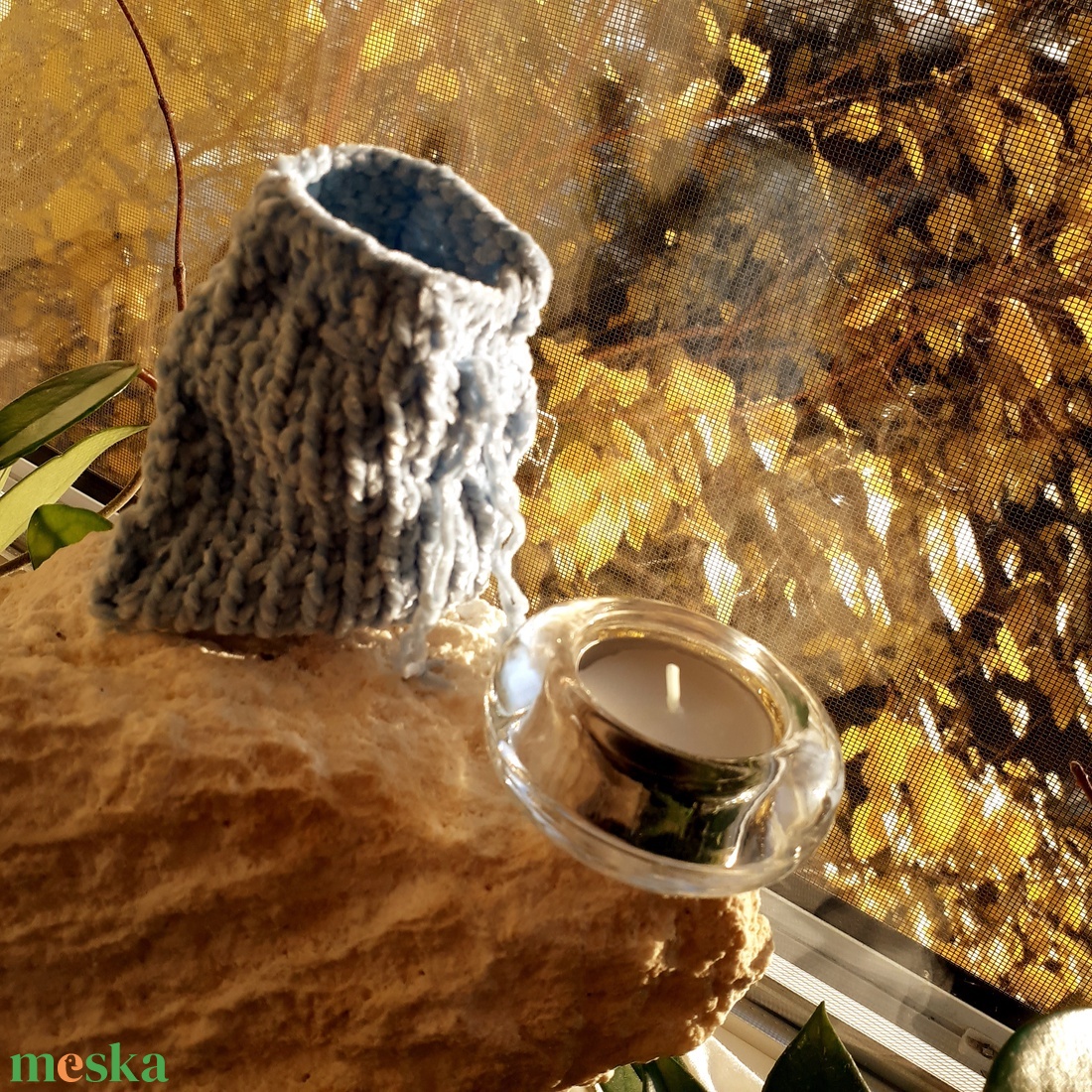 Puha zsenília mala zsák  Hajnalpára (Világoskék) - otthon & életmód - dekoráció - spiritualitás - mala - Meska.hu