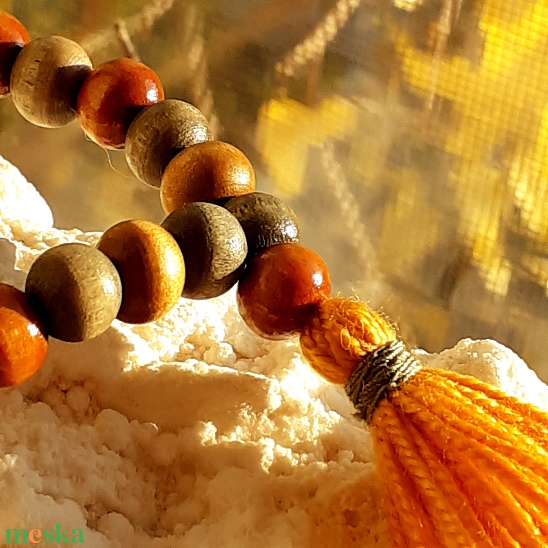 Aranyló Nap fa mala karkötő  a derűért - otthon & életmód - dekoráció - spiritualitás - mala - Meska.hu