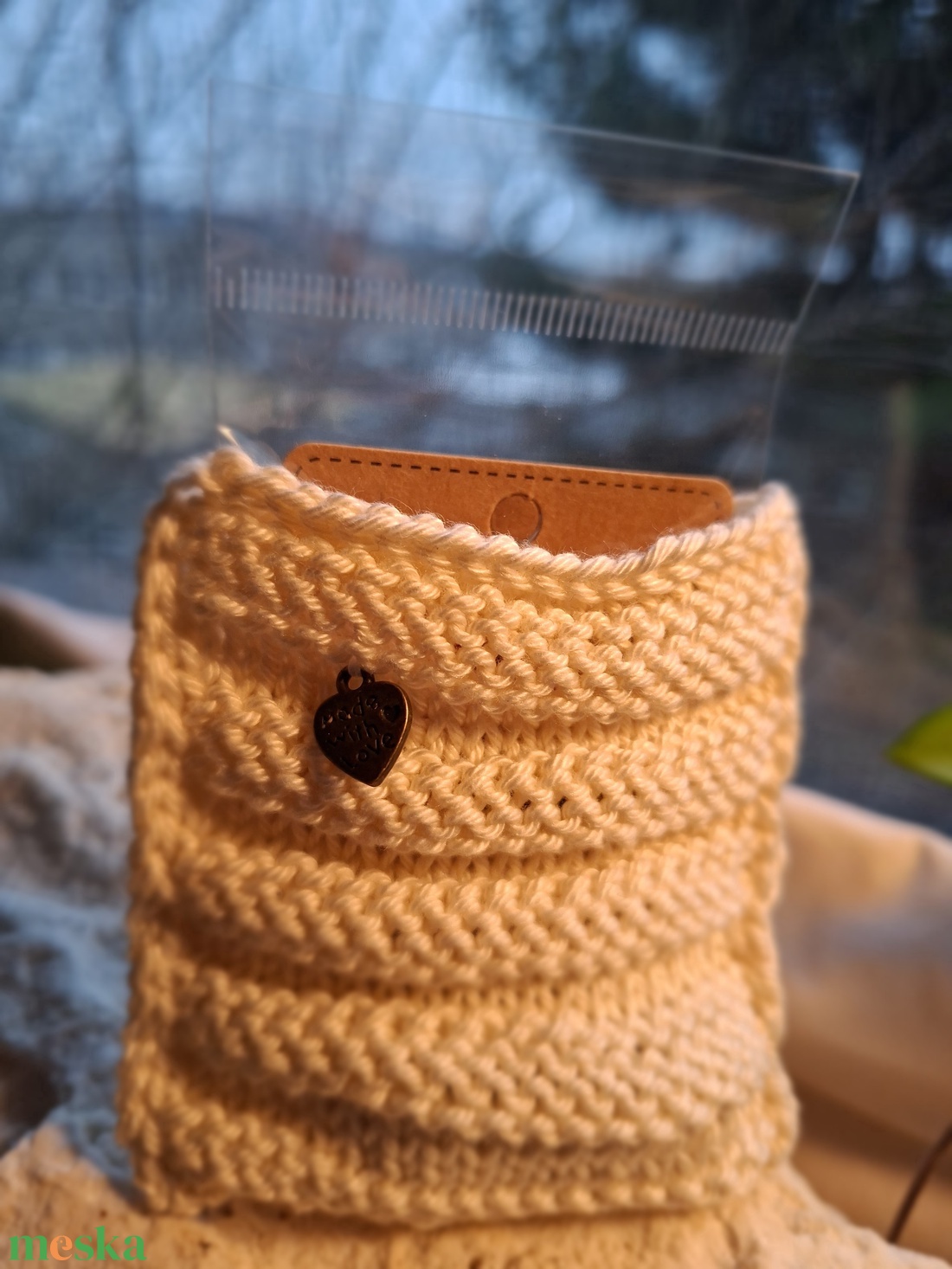 Zsákbamacska � Pamut ékszertartó meglepetés fülbevalóval Derűhullám - ékszer - fülbevaló - lógó fülbevaló - Meska.hu