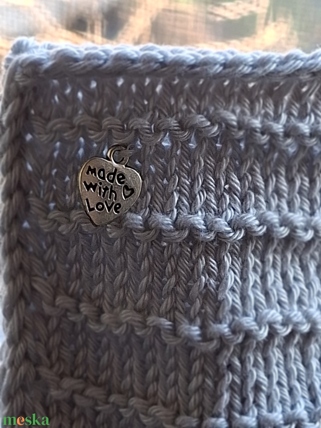 Ezüderű � kézzel kötött-horgolt pamut ékszerdoboz - ékszer - ékszertartó - ékszerdoboz - Meska.hu