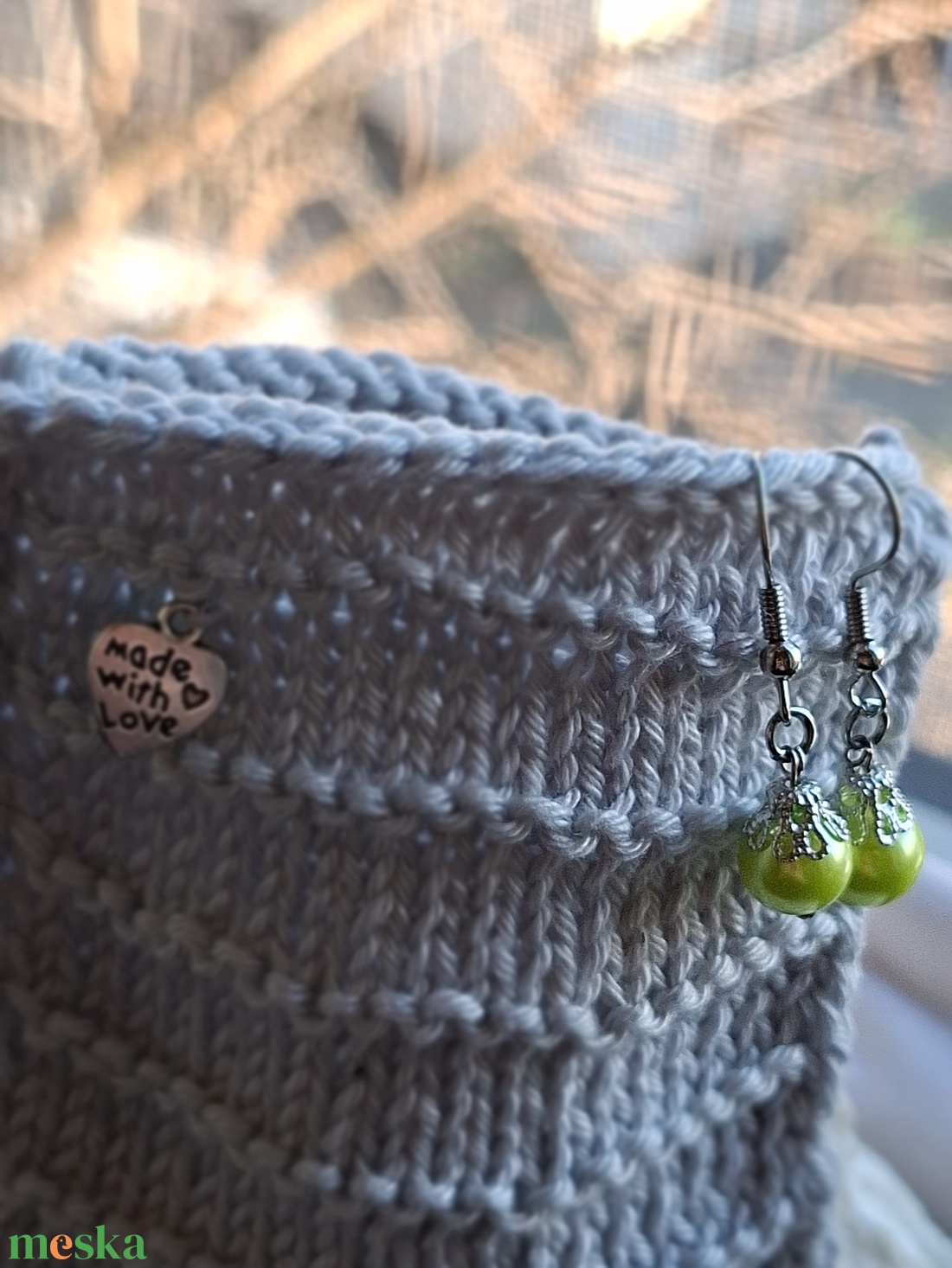 Ezüderű � kézzel kötött-horgolt pamut ékszerdoboz - ékszer - ékszertartó - ékszerdoboz - Meska.hu