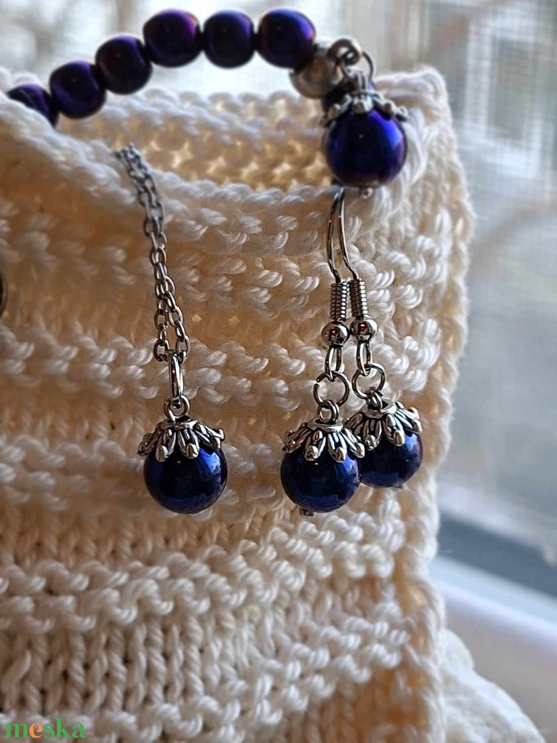 Lila Hematit Ásvány Ékszerszett Kézműves Szütyőben � Elegáns Ajándékcsomag - ékszer - ékszerszett - Meska.hu