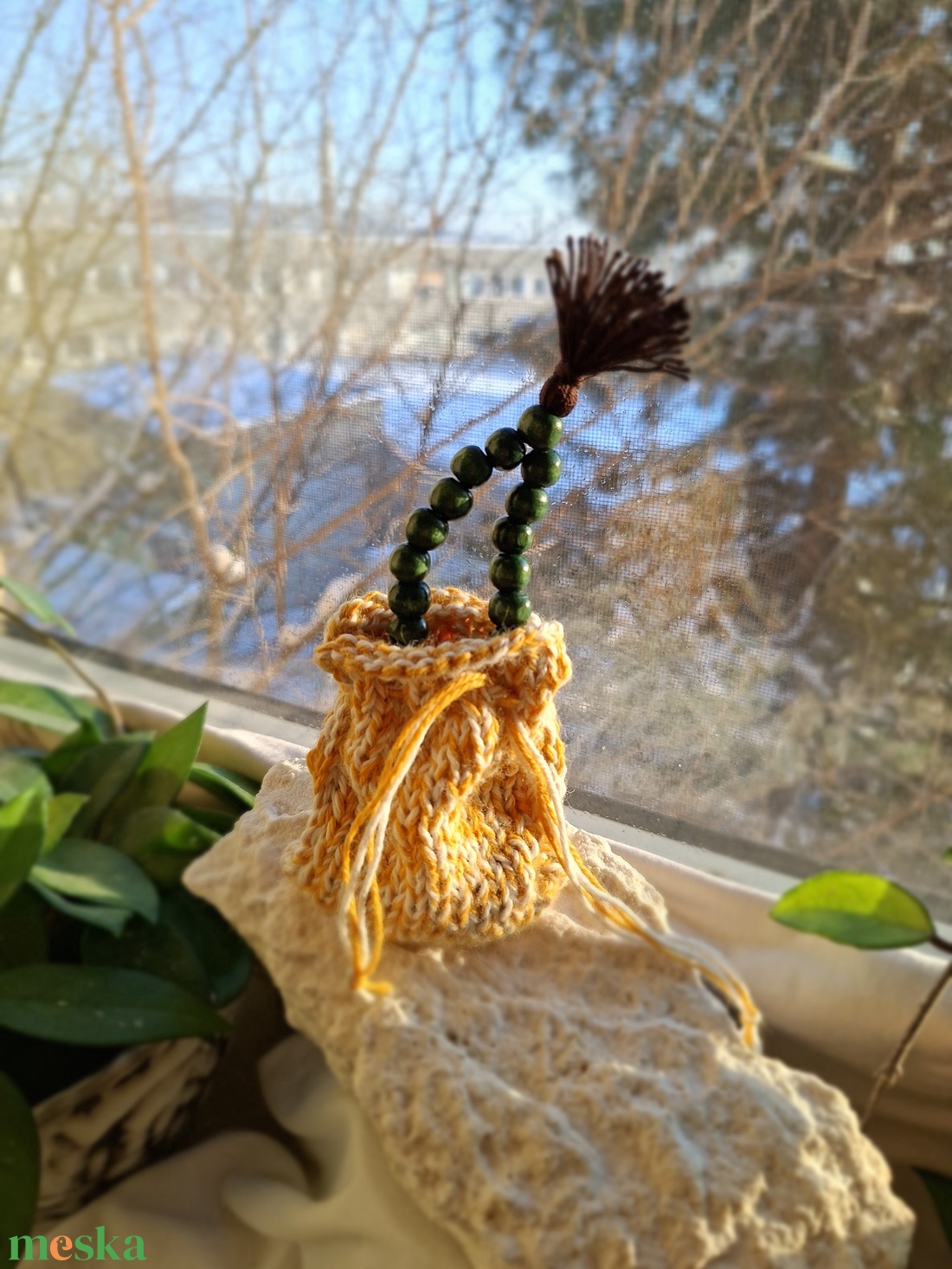 27 szemes fa mala karkötő � Sötétzöld színű (10mm) - otthon & életmód - dekoráció - spiritualitás - mala - Meska.hu