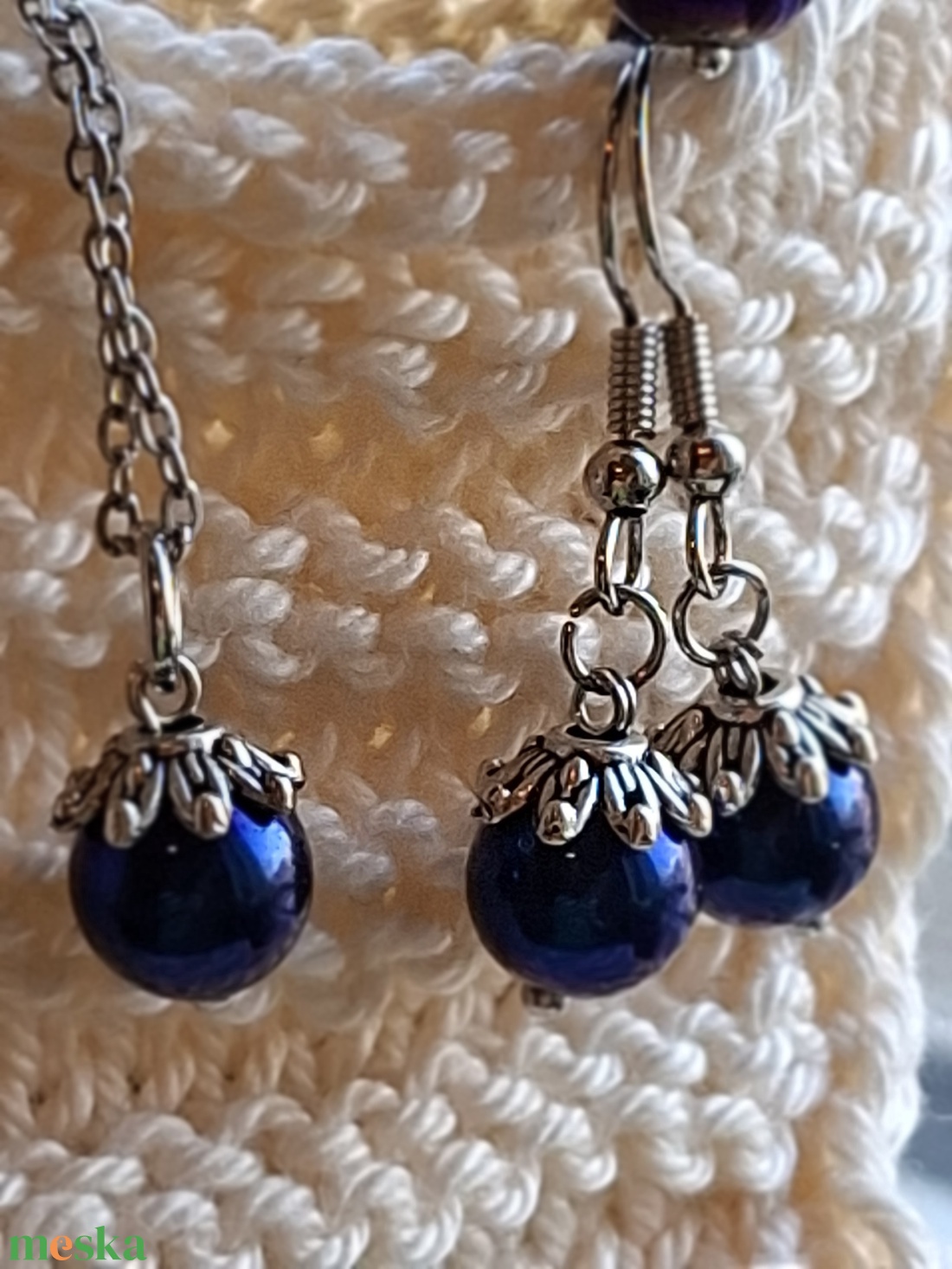 Hematit ékszerszett (karkötő, fülbevaló, medál) � Lila Csend - ékszer - ékszerszett - Meska.hu