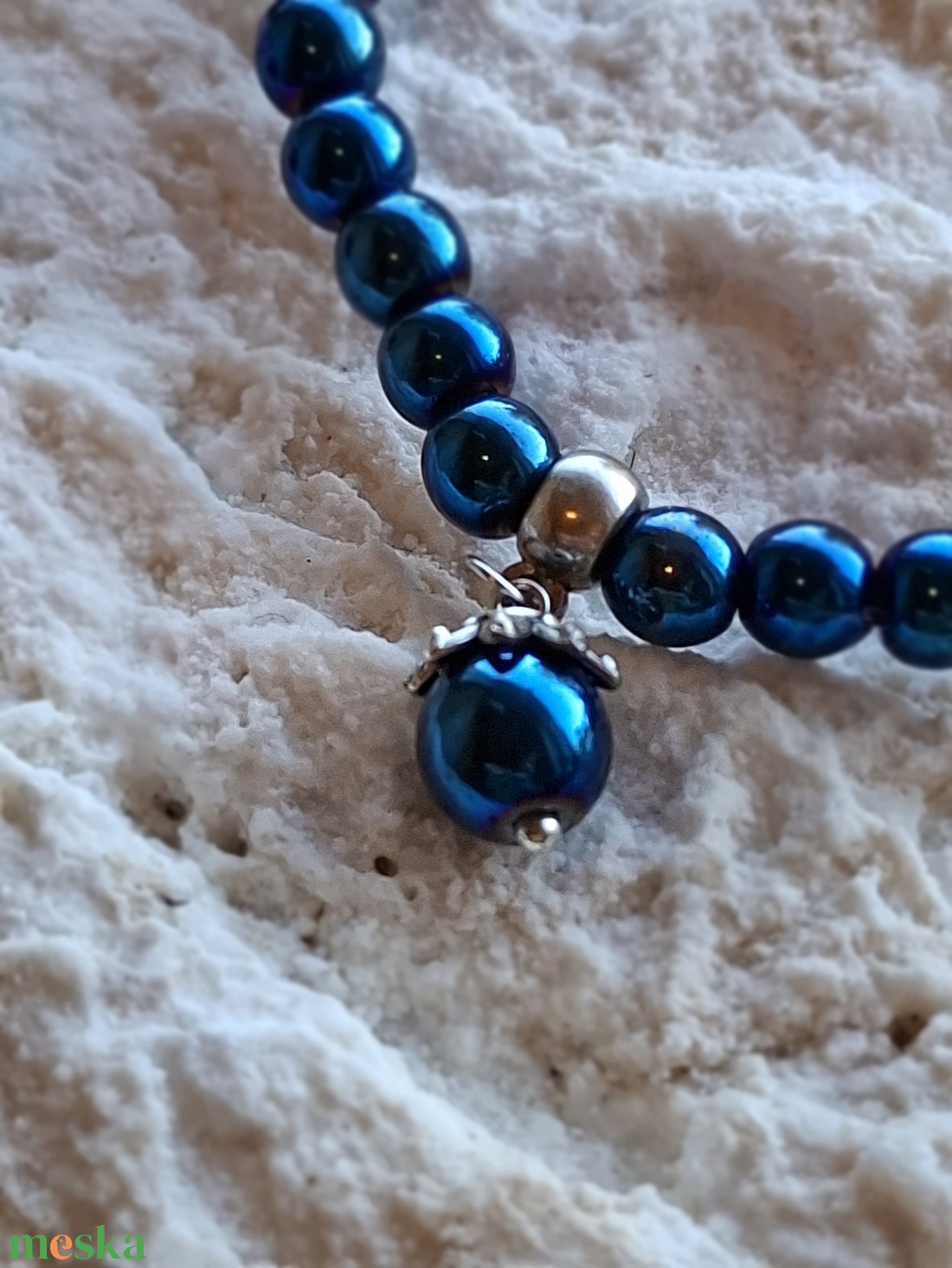 Hematit ékszerszett (karkötő, fülbevaló, medál) � Kék Nyugalom - ékszer - ékszerszett - Meska.hu