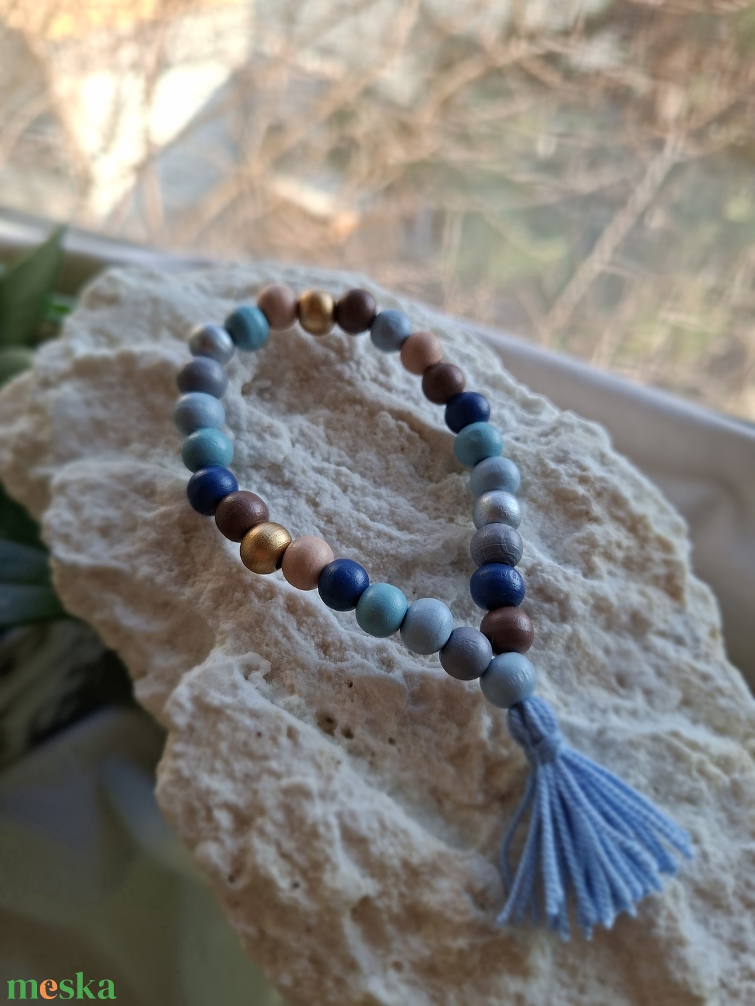 27 szemes fa mala karkötő � Téli színekben (8mm) - otthon & életmód - dekoráció - spiritualitás - mala - Meska.hu