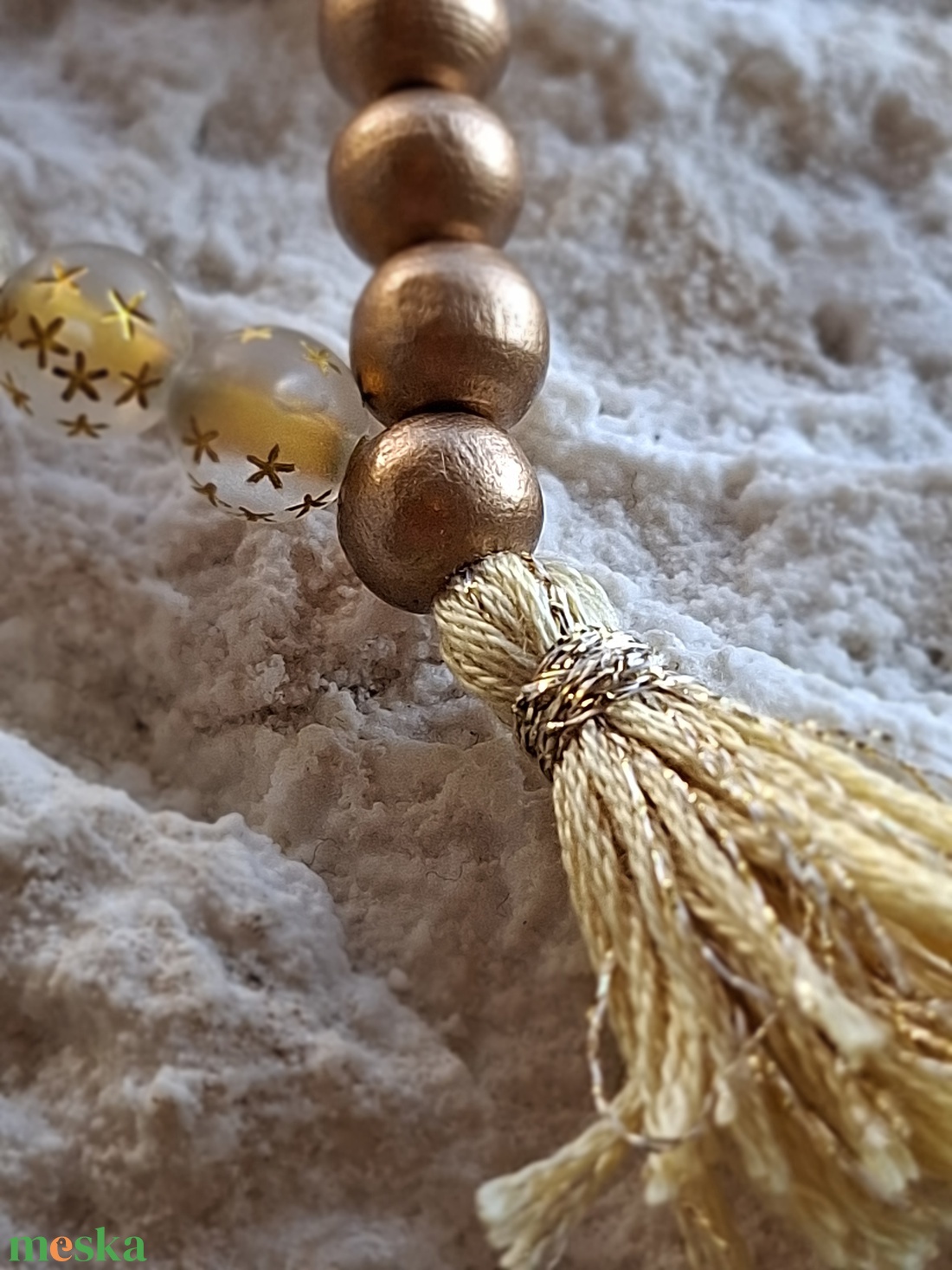 27 szemes fa mala karkötő � Arany színű (8mm) - otthon & életmód - dekoráció - spiritualitás - mala - Meska.hu