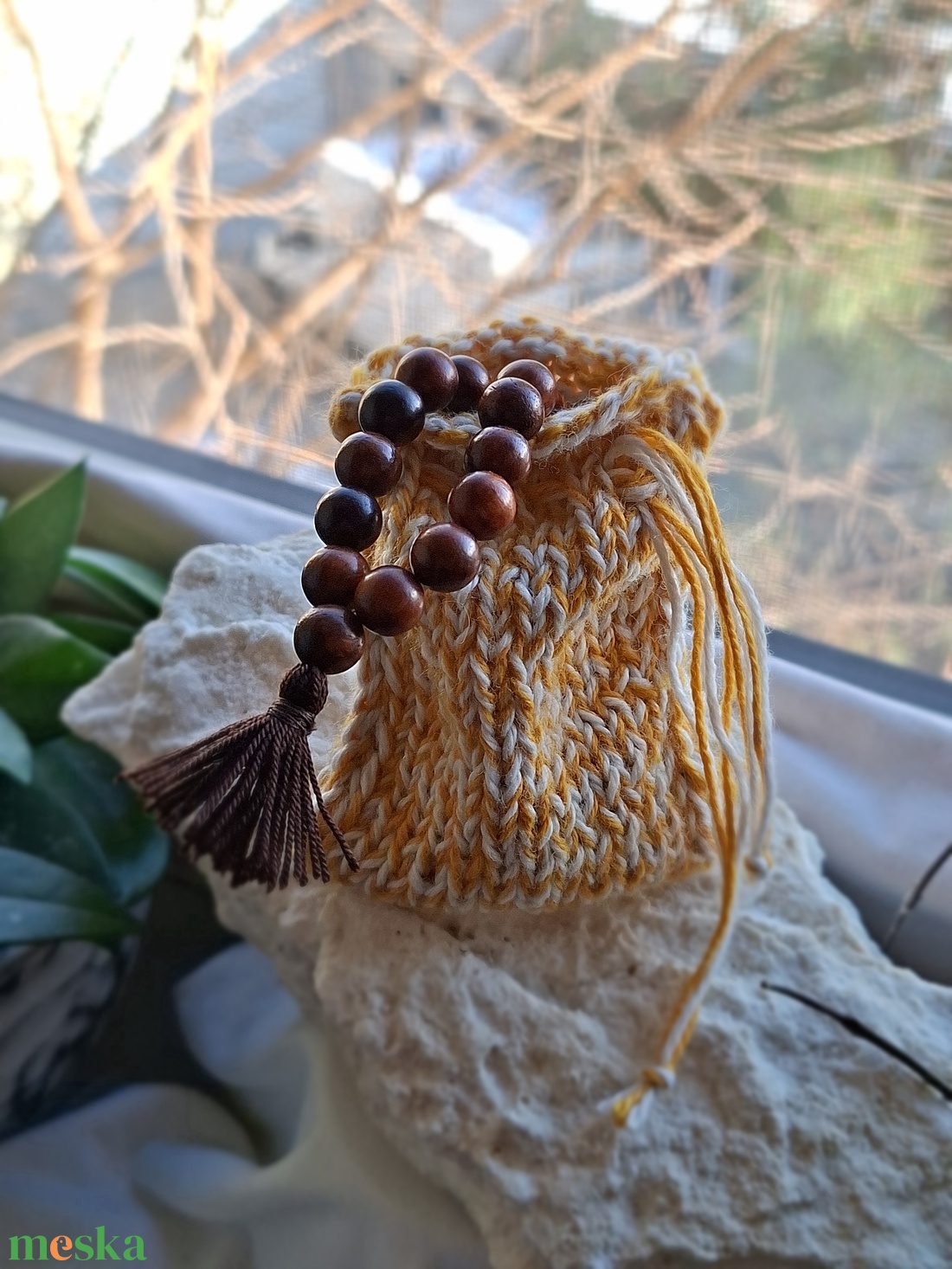 Mala tároló tasak � Sárga melírozott - otthon & életmód - dekoráció - spiritualitás - mala - Meska.hu