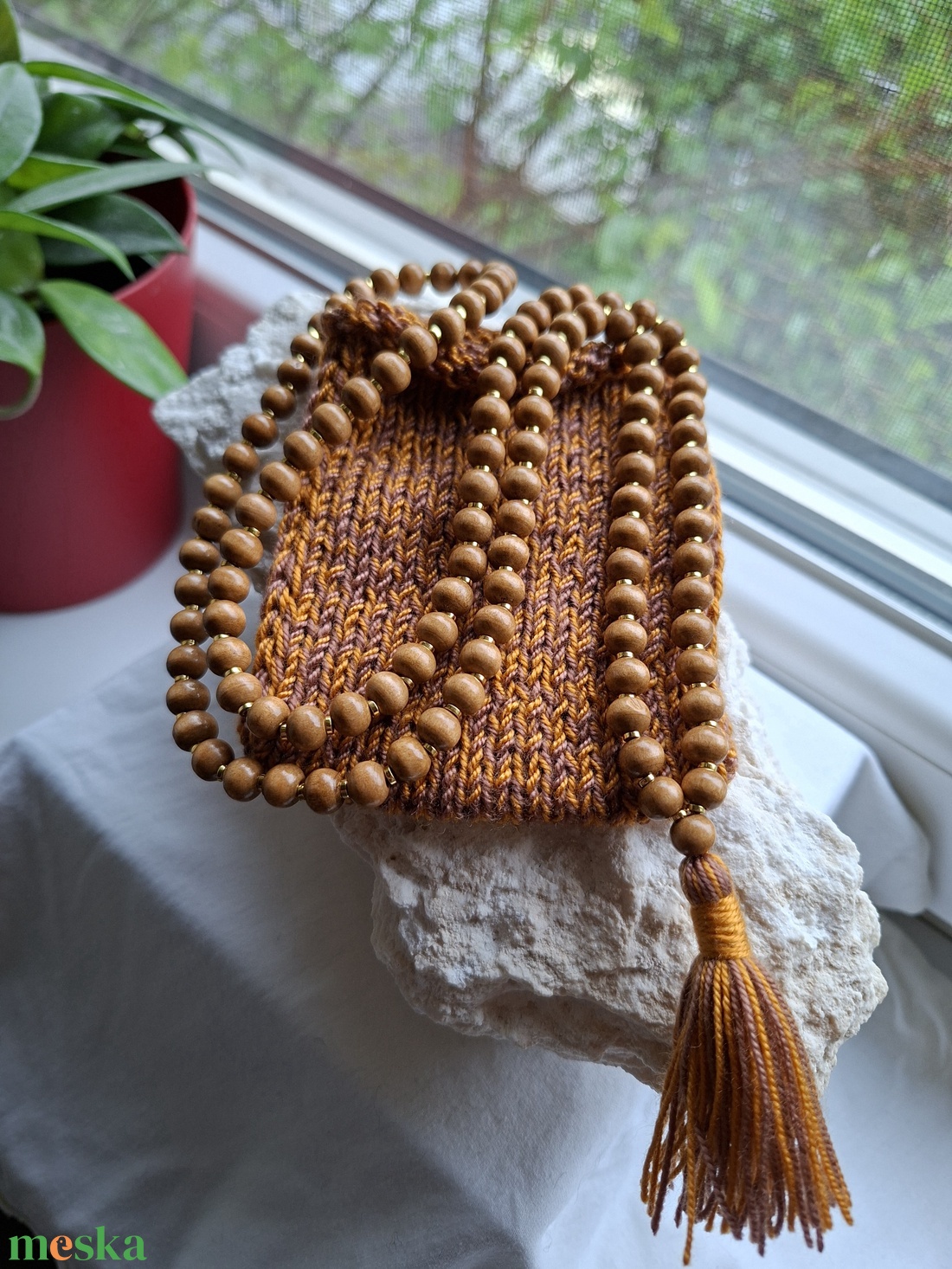 108 szemes meditációs mala szett � Csendes Föld / Karamell (8mm) - otthon & életmód - dekoráció - spiritualitás - mala - Meska.hu
