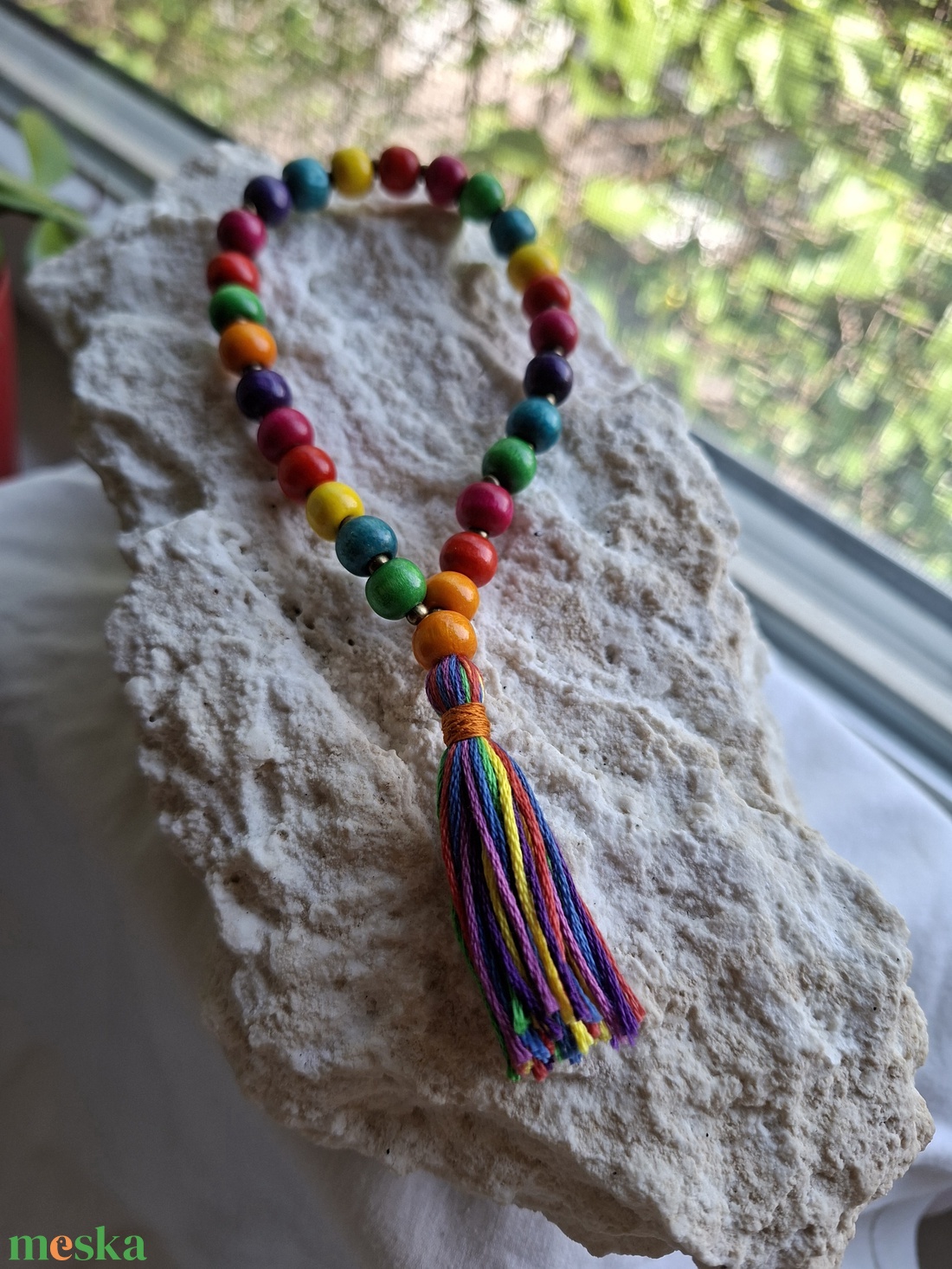 27 szemes mala karkötő � Boho színes (8mm) - otthon & életmód - dekoráció - spiritualitás - mala - Meska.hu