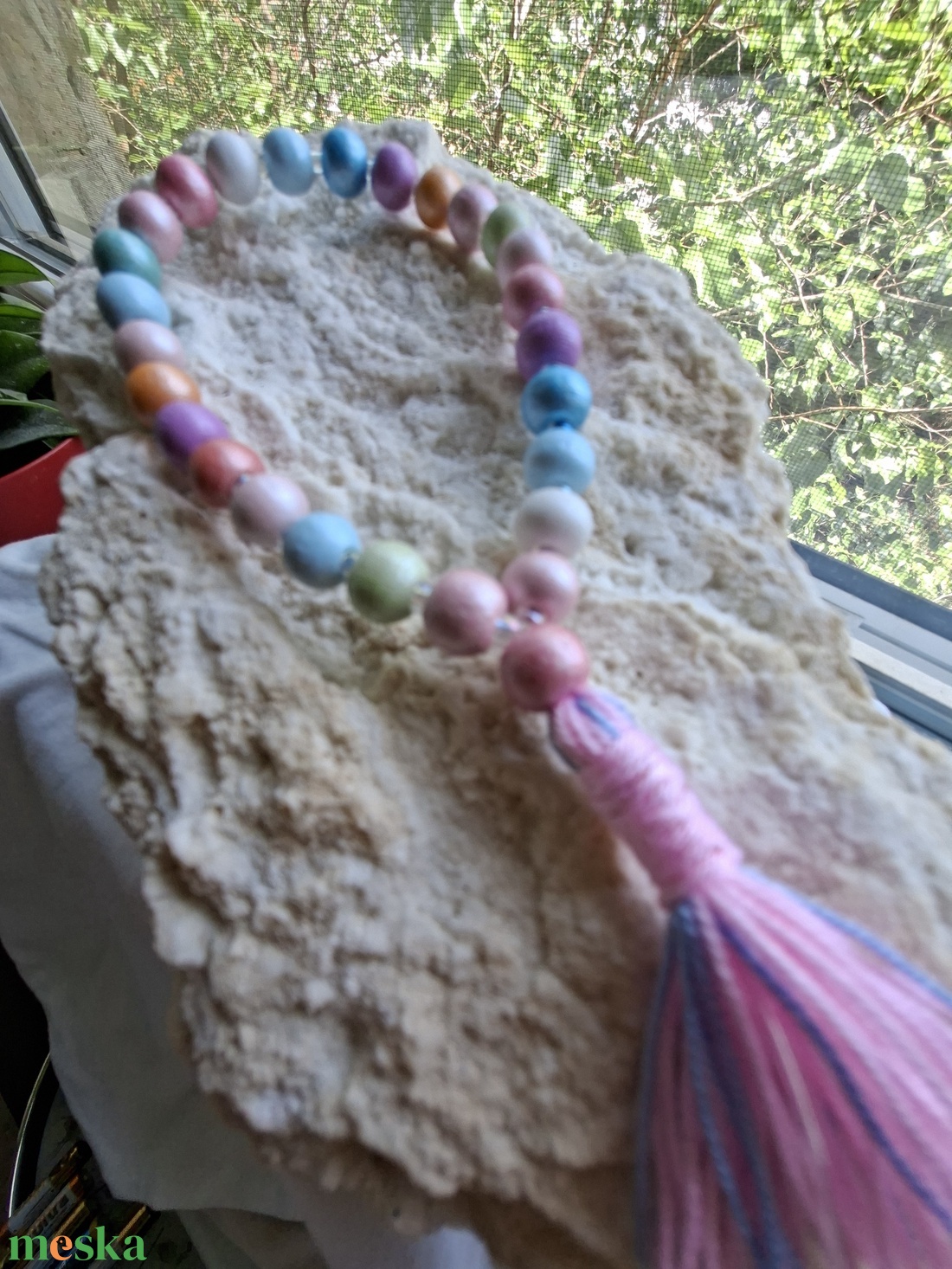 27 szemes mala karkötő � Cukorfelhő (8mm) - otthon & életmód - dekoráció - spiritualitás - mala - Meska.hu
