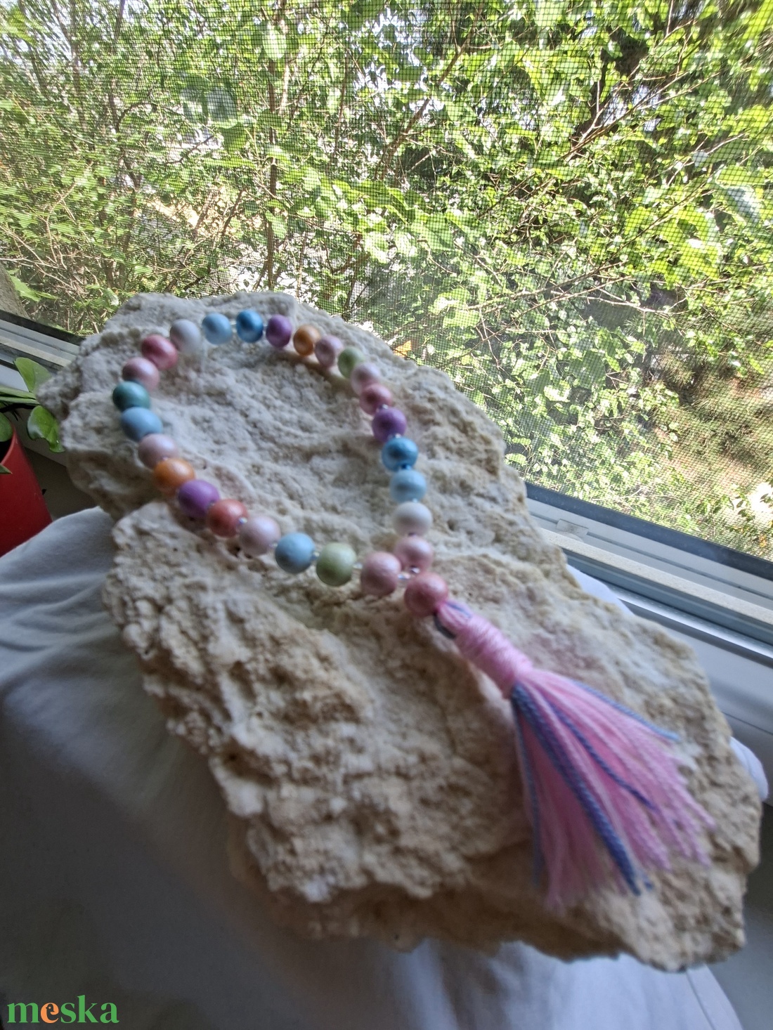 27 szemes mala karkötő � Cukorfelhő (8mm) - otthon & életmód - dekoráció - spiritualitás - mala - Meska.hu