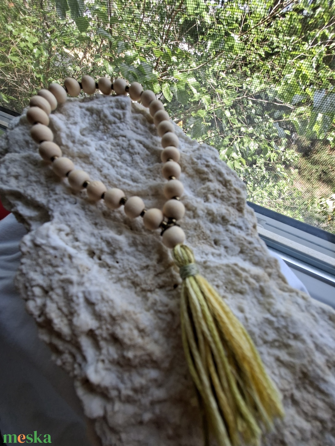 27 szemes mala karkötő � Natúr (8mm) - otthon & életmód - dekoráció - spiritualitás - mala - Meska.hu