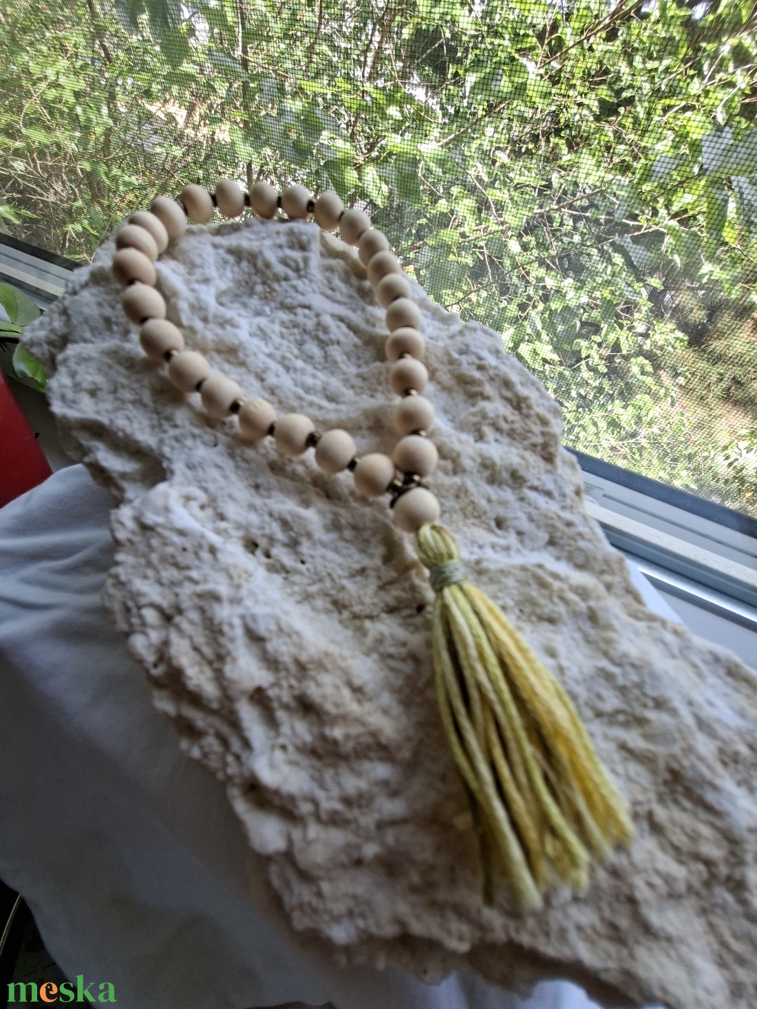 27 szemes mala karkötő � Natúr (8mm) - otthon & életmód - dekoráció - spiritualitás - mala - Meska.hu