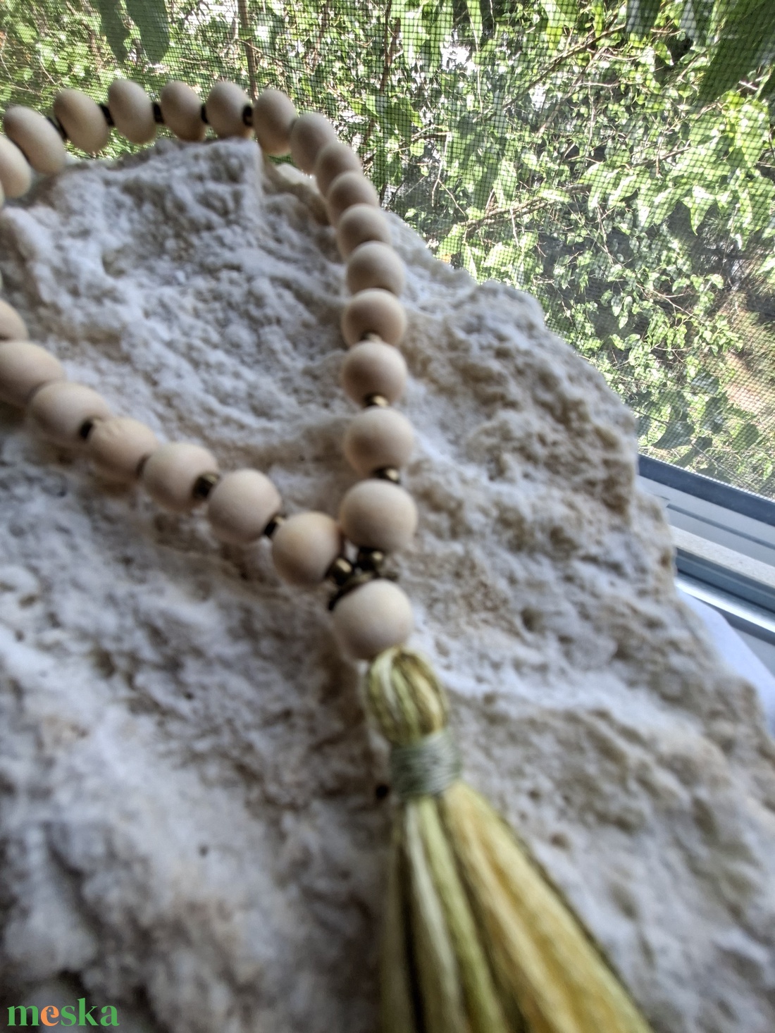 27 szemes mala karkötő � Natúr (8mm) - otthon & életmód - dekoráció - spiritualitás - mala - Meska.hu