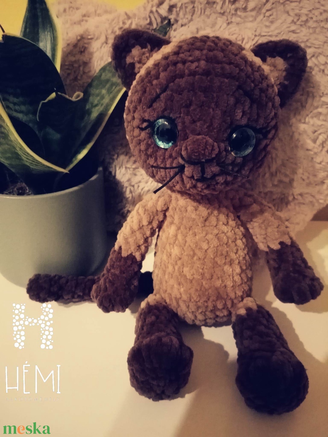 Horgolt sziámi cica - játék & sport - plüssállat & játékfigura - cica - Meska.hu