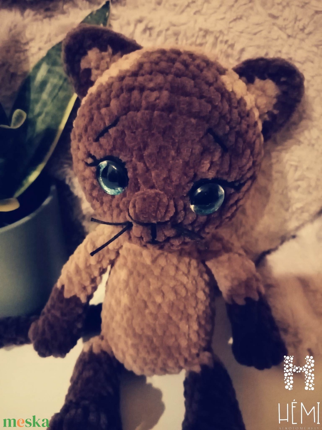 Horgolt sziámi cica - játék & sport - plüssállat & játékfigura - cica - Meska.hu