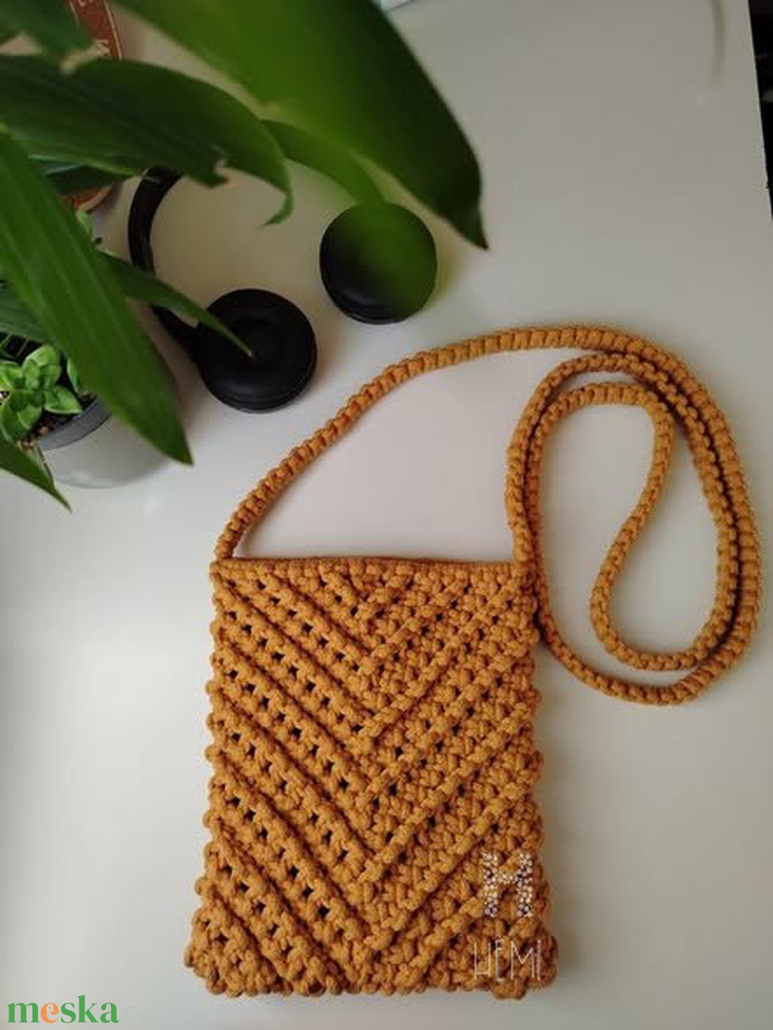 Makramé táska - táska & tok - kézitáska & válltáska - vállon átvethető táska - Meska.hu
