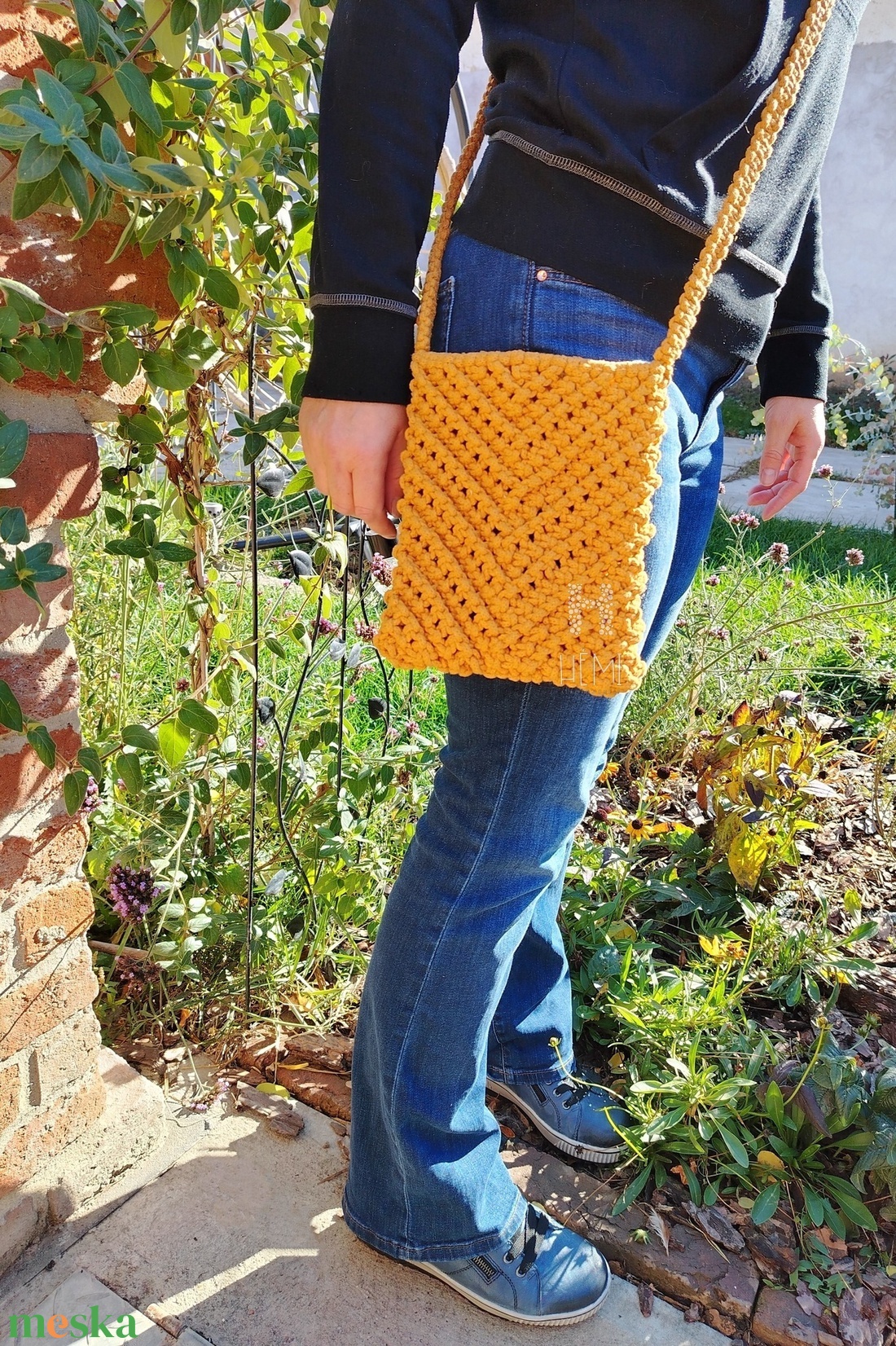 Makramé táska - táska & tok - kézitáska & válltáska - vállon átvethető táska - Meska.hu