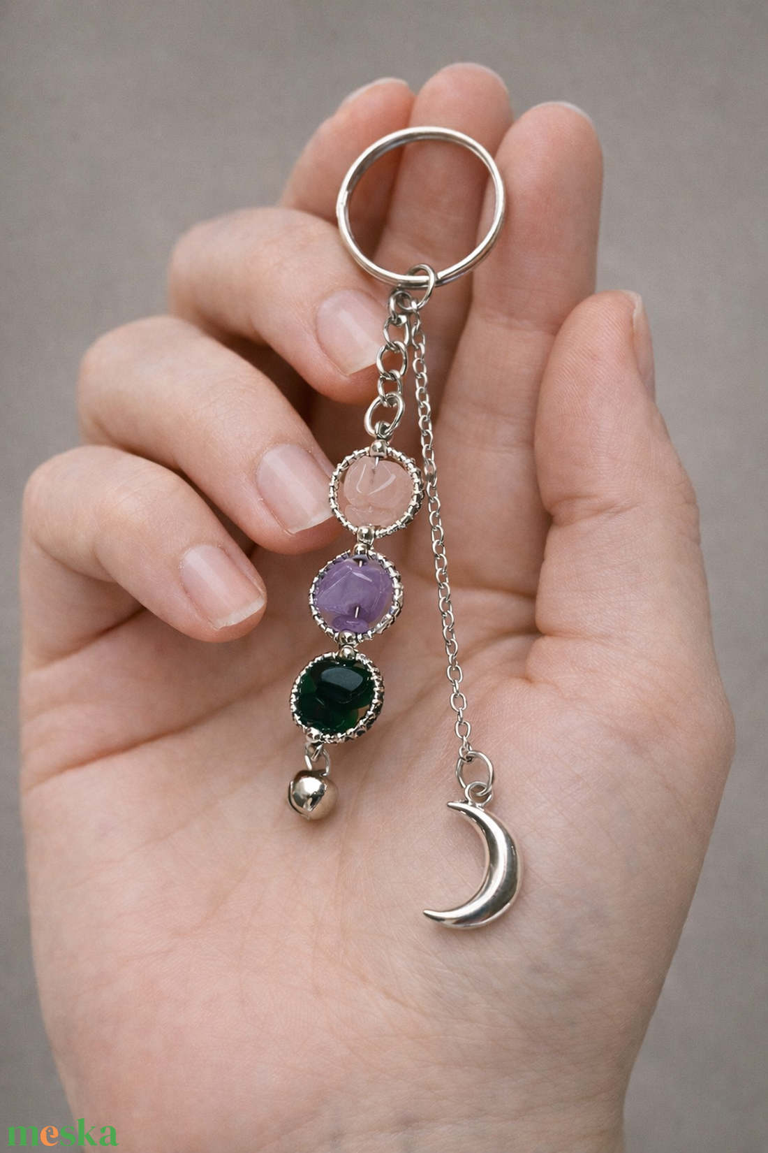 Ásvanyos kulcstartó medállal - táska & tok - kulcstartó & táskadísz - kulcstartó - Meska.hu