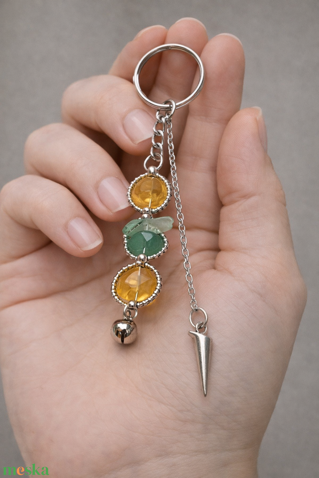 Ásvanyos kulcstartó medállal - táska & tok - kulcstartó & táskadísz - kulcstartó - Meska.hu