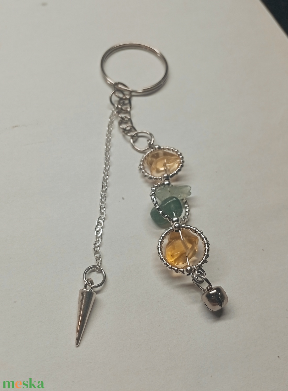Ásvanyos kulcstartó medállal - táska & tok - kulcstartó & táskadísz - kulcstartó - Meska.hu