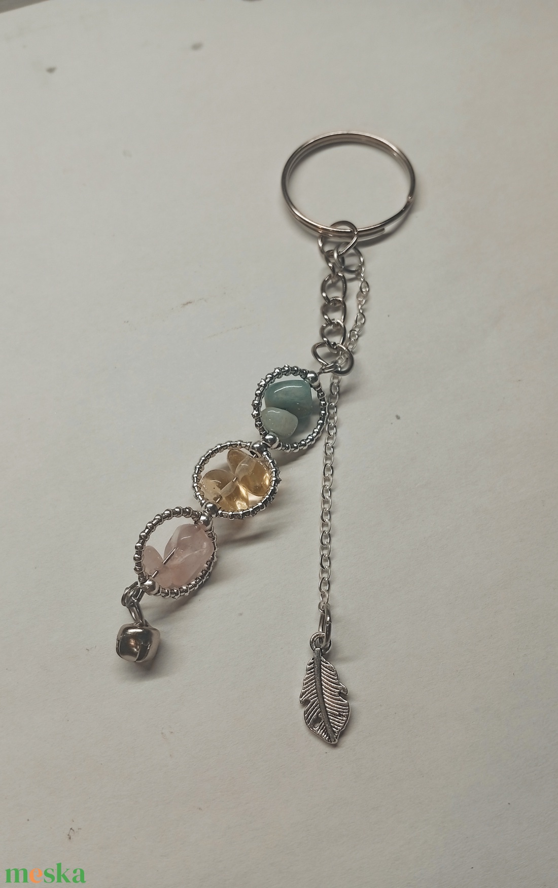Ásvanyos kulcstartó medállal  - táska & tok - kulcstartó & táskadísz - kulcstartó - Meska.hu
