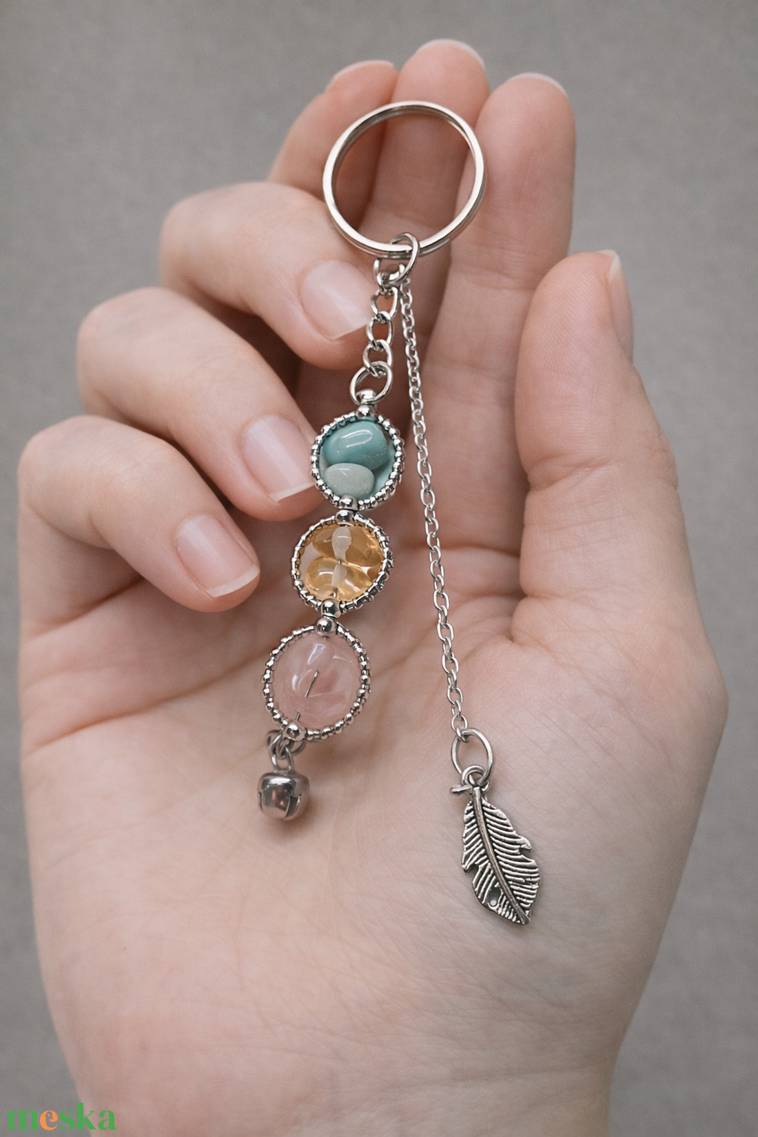 Ásvanyos kulcstartó medállal  - táska & tok - kulcstartó & táskadísz - kulcstartó - Meska.hu